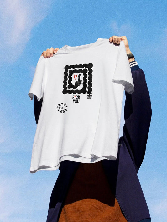 Döndün dolaştın yine de.. oversize beyaz tişört - melongeneCo