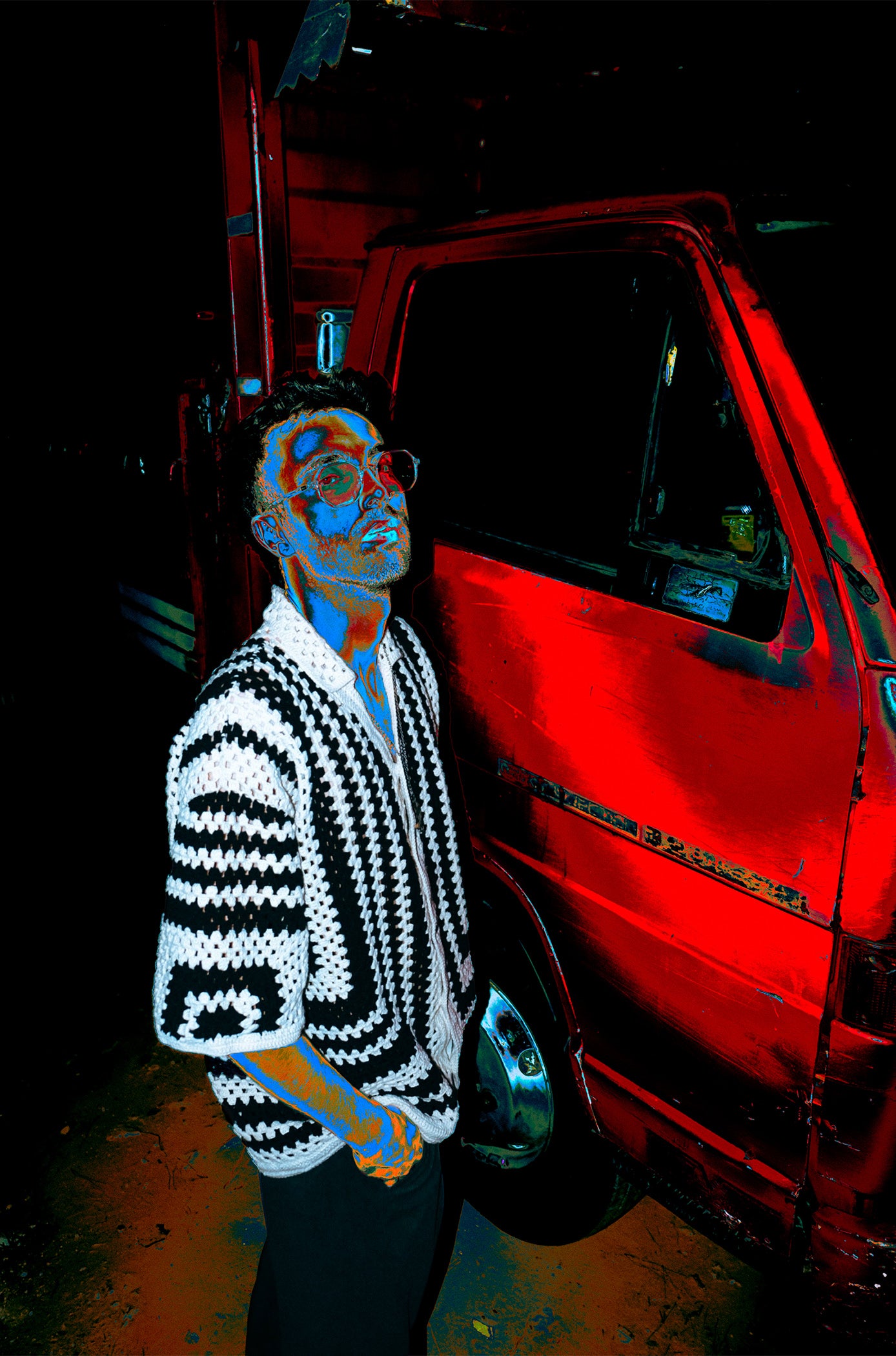 Örgü siyah beyaz gömlek hey - melongeneCo