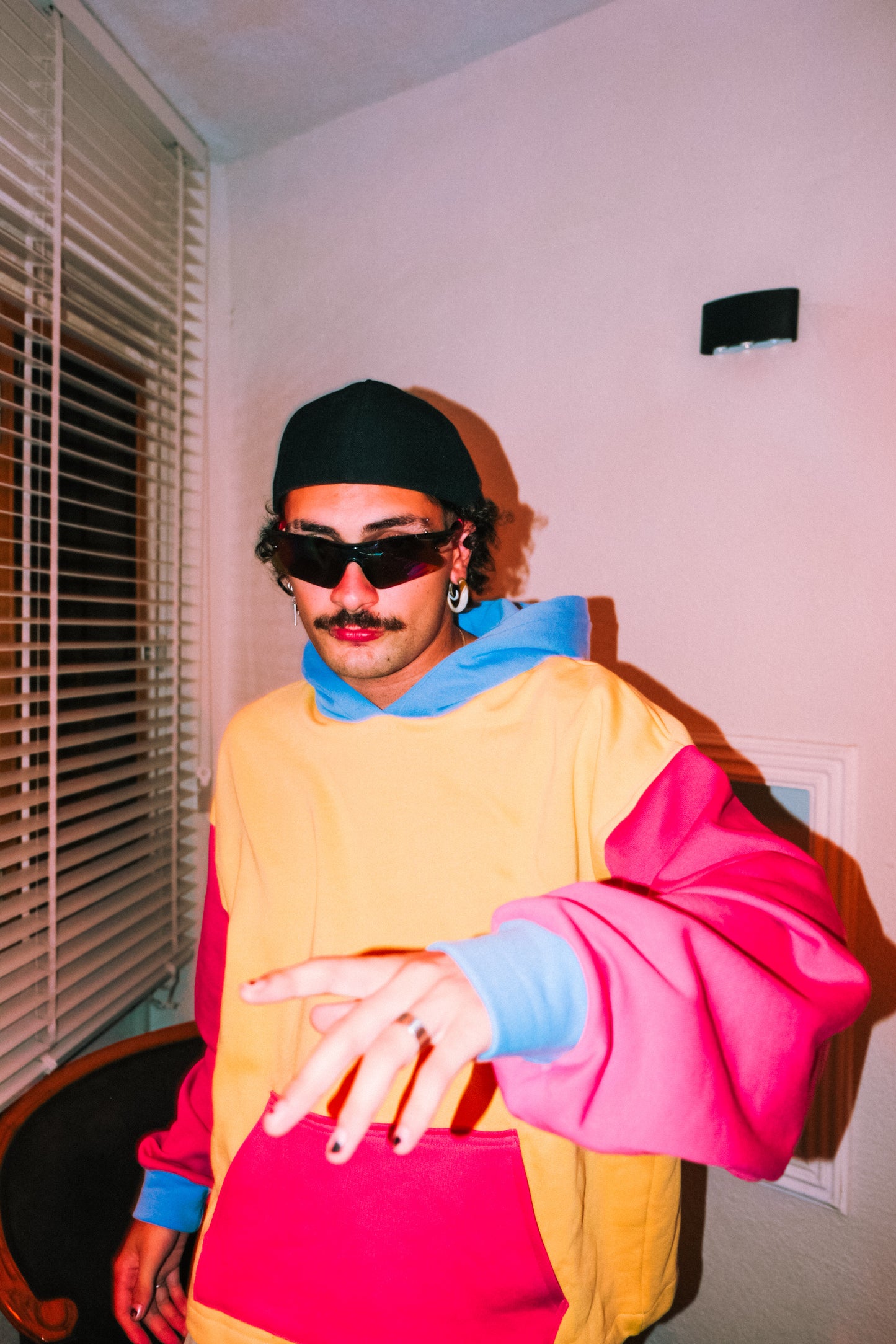 Özel tasarım renkli ama sarı oversize hoodie - melongeneCo