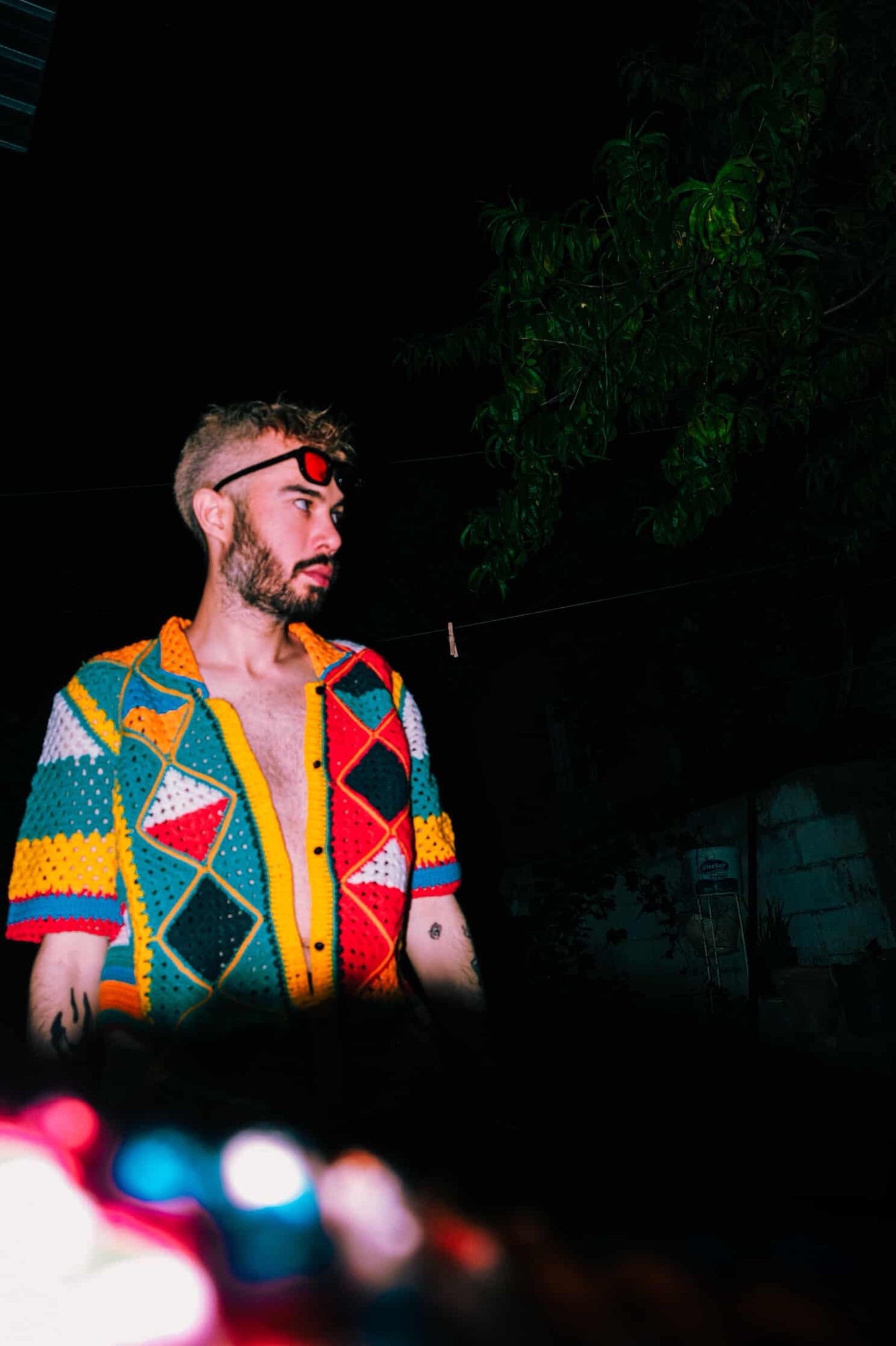 Örgü colorful but desenli gömlek - melongeneCo