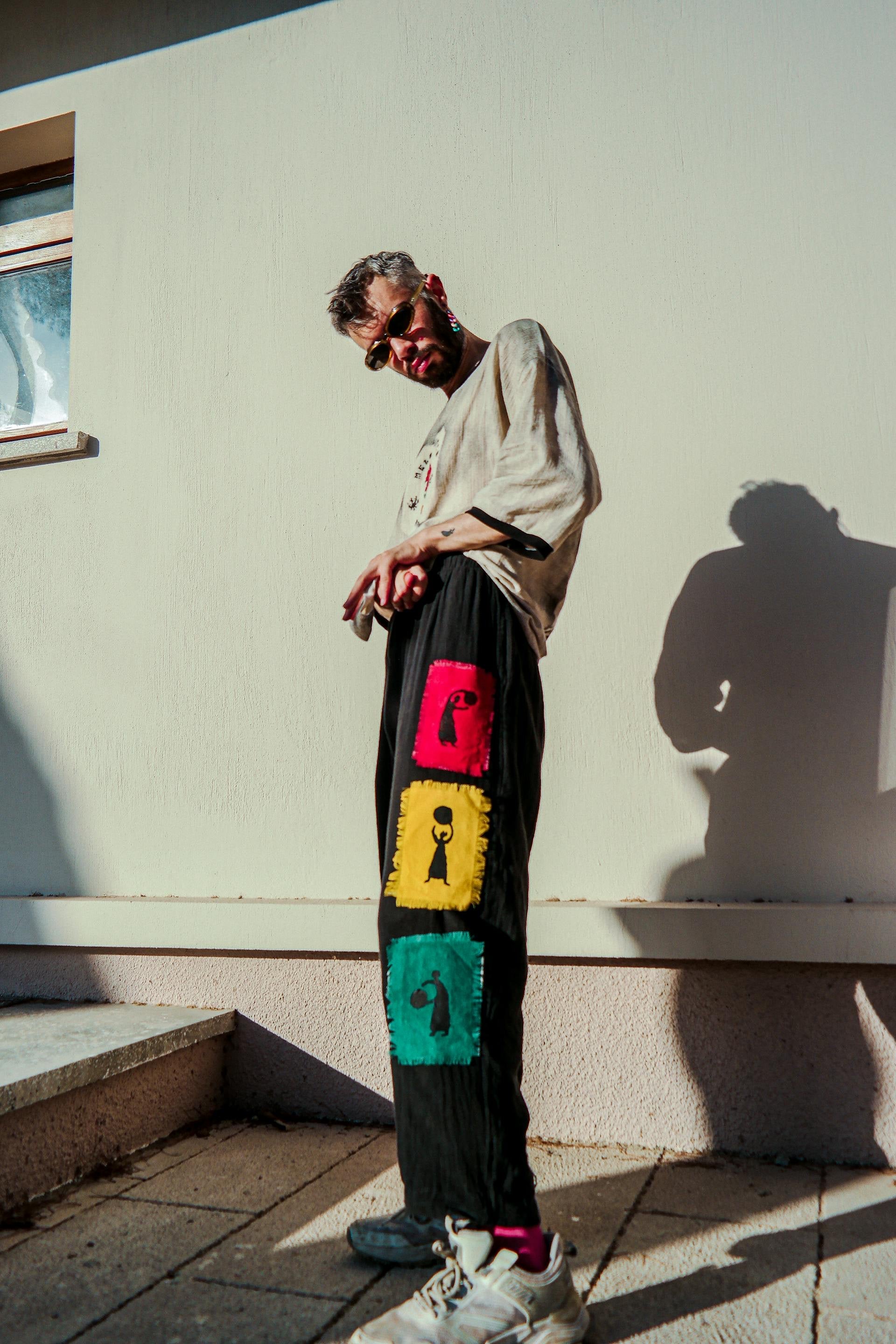 Siyah color kadim müslin pantolon - melongeneCo