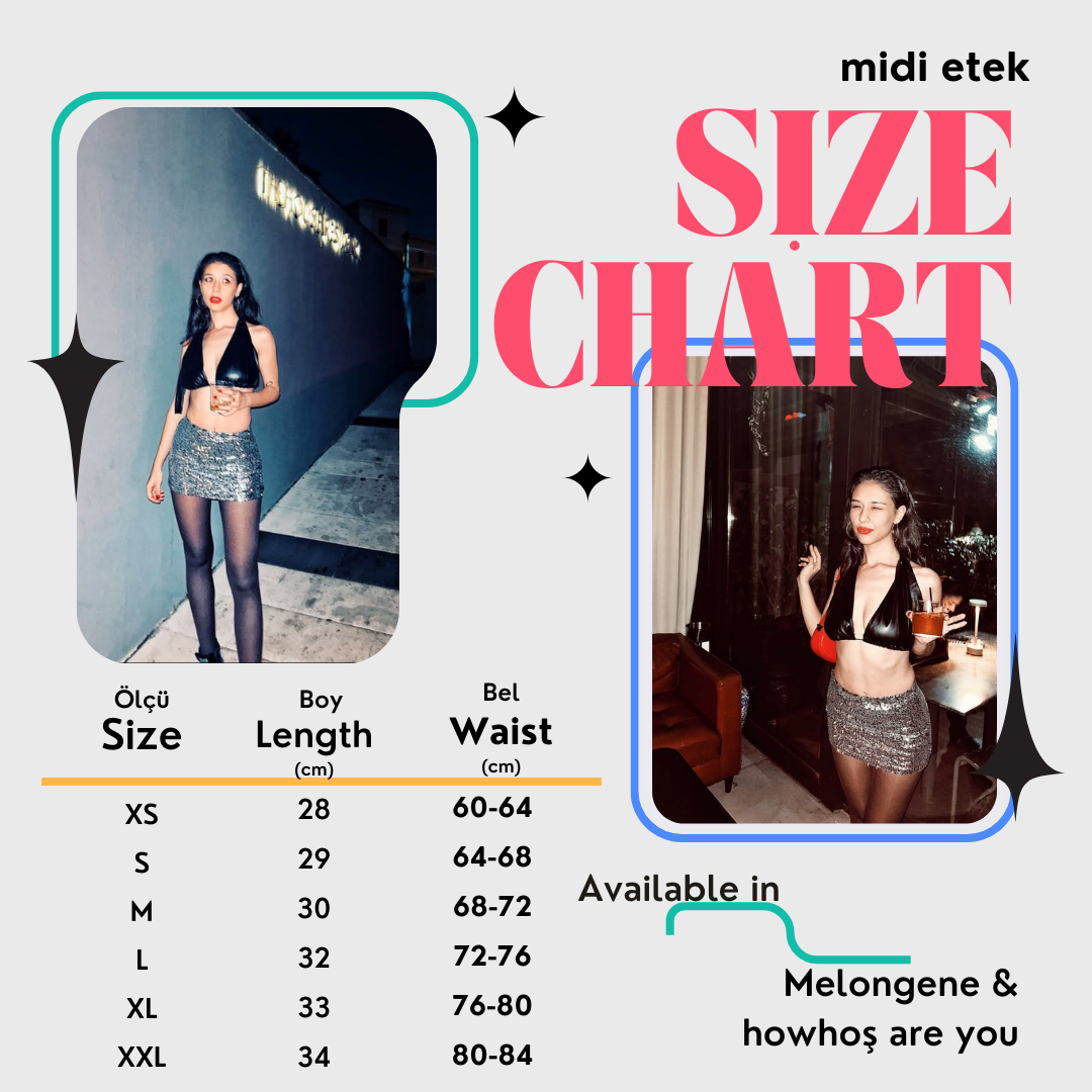 Parlak pullu mini etek - melongeneCo