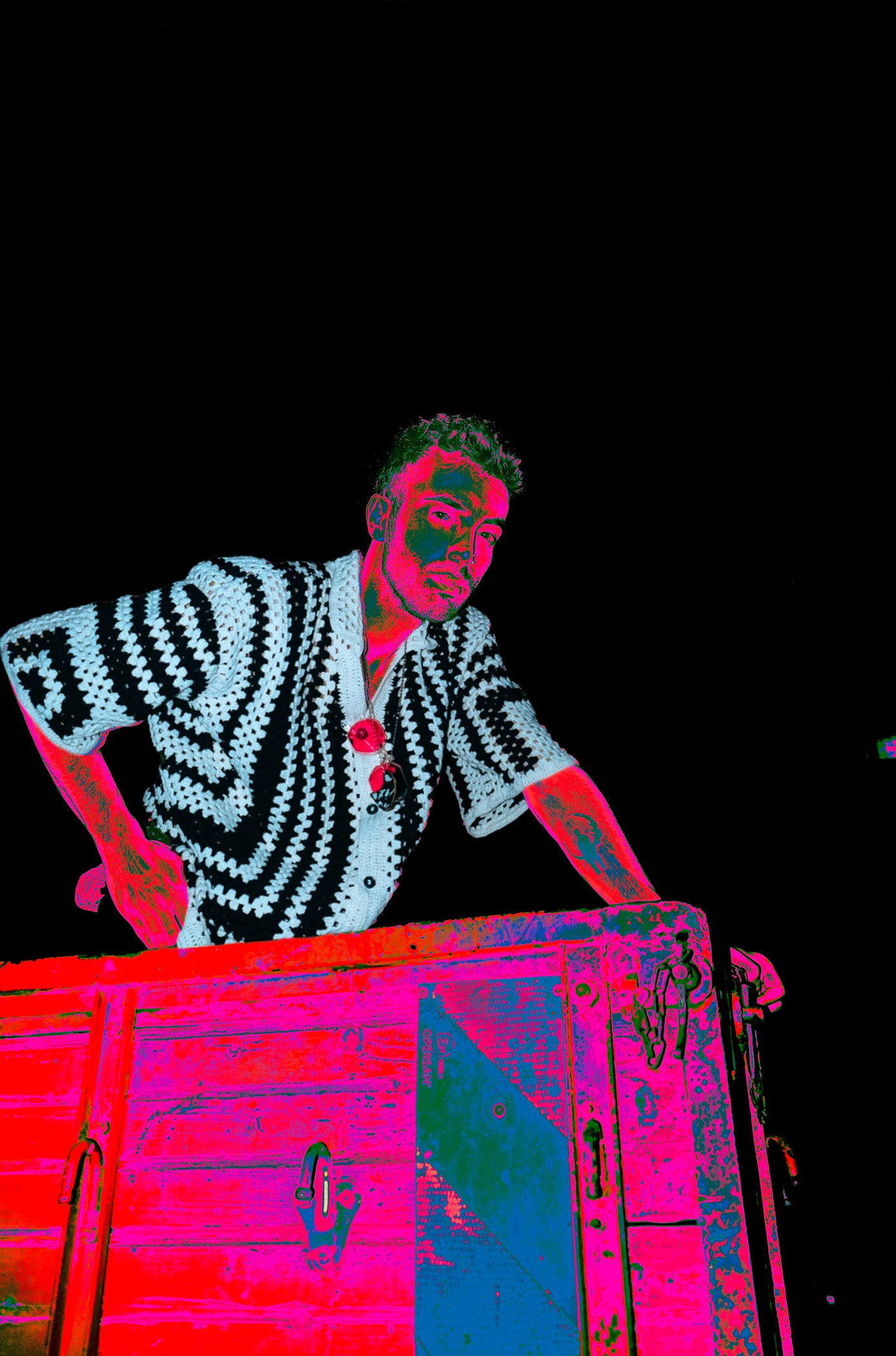 Örgü siyah beyaz gömlek hey - melongeneCo