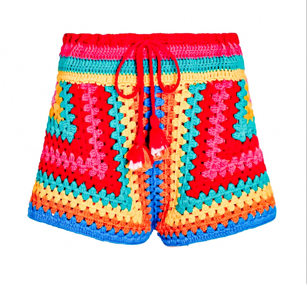 Örgü colorful şort
