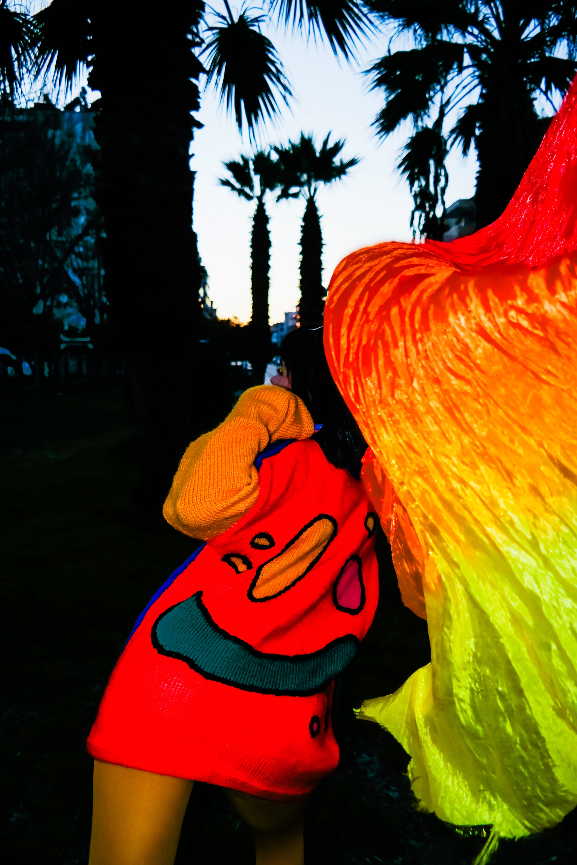 smile face renkli örgü kazak - melongeneCo