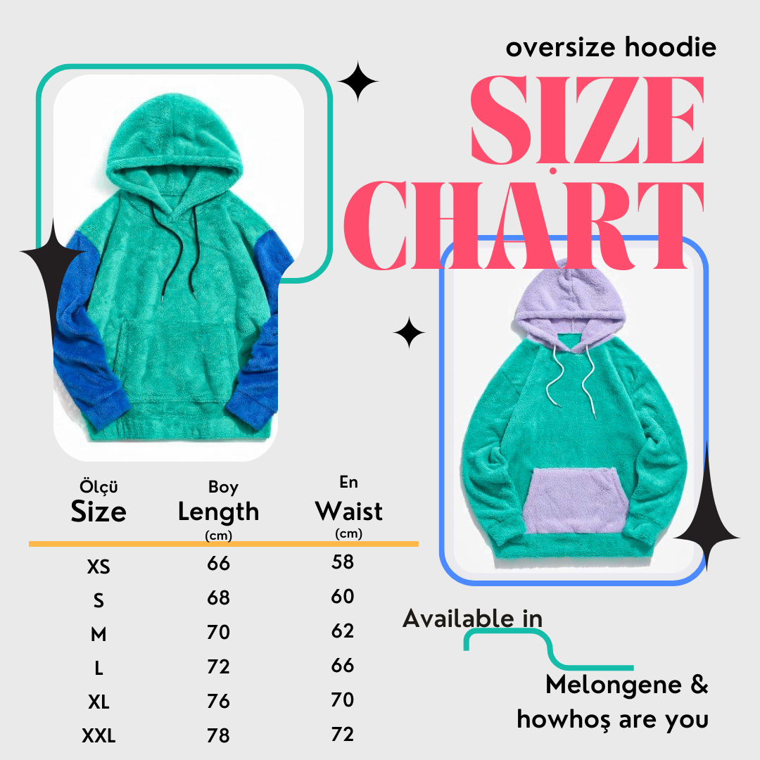 Mevsimlik pembe mint renkli oversize polar sweatshirt - melongeneCo