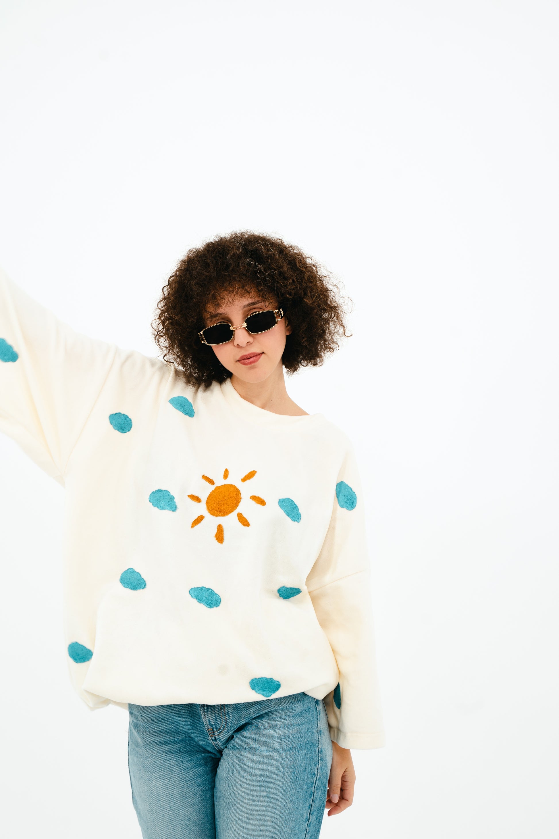 Sun and clouds polar panço sweatshirt - melongeneCo