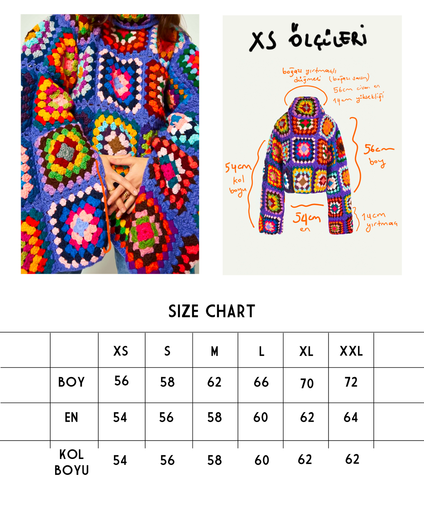 Örgü kareler mor kazak - melongeneCo