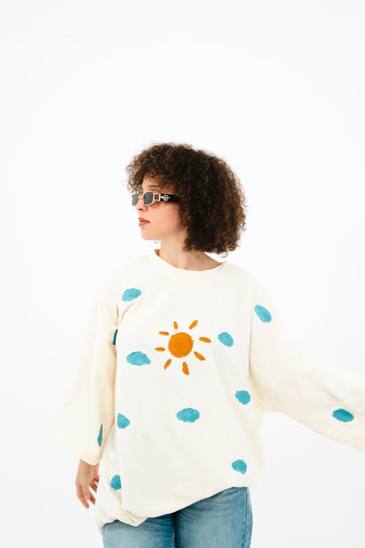 Sun and clouds polar panço sweatshirt - melongeneCo