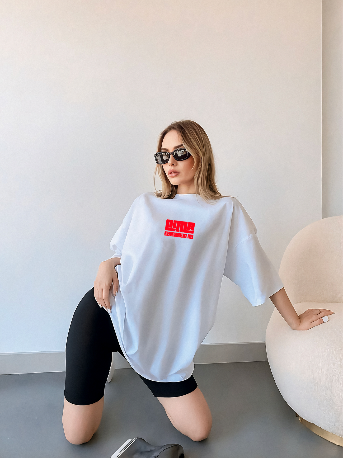 Cima eyleyelim mi siyah oversize tişört