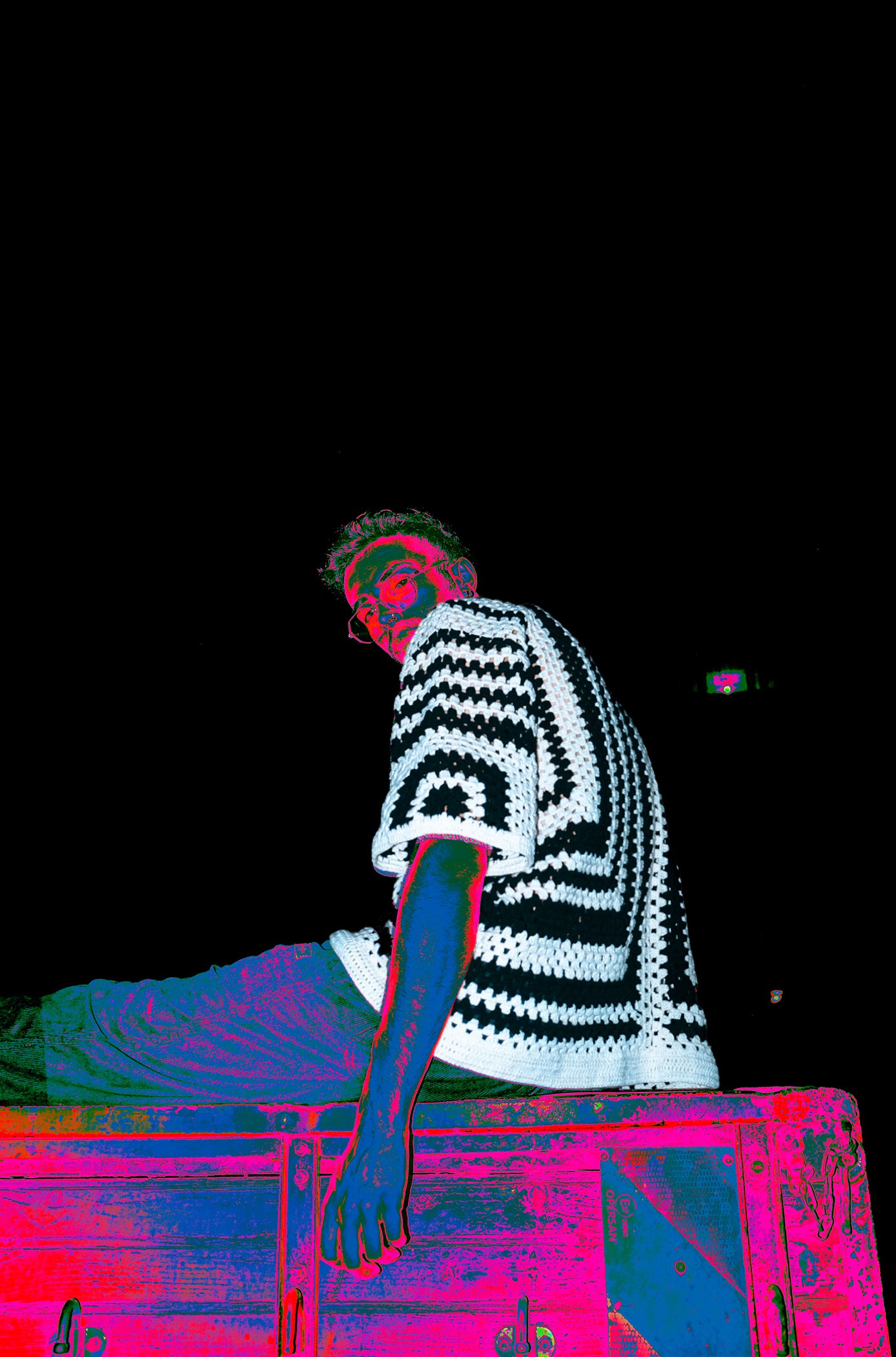 Örgü siyah beyaz gömlek hey - melongeneCo