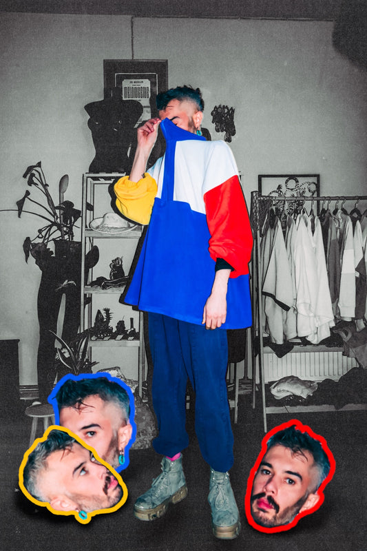 Baharlık renkli oversize polar sweatshirt - melongeneCo