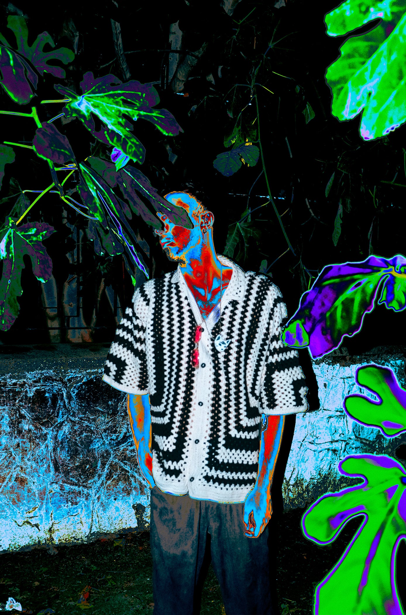 Örgü siyah beyaz gömlek hey - melongeneCo