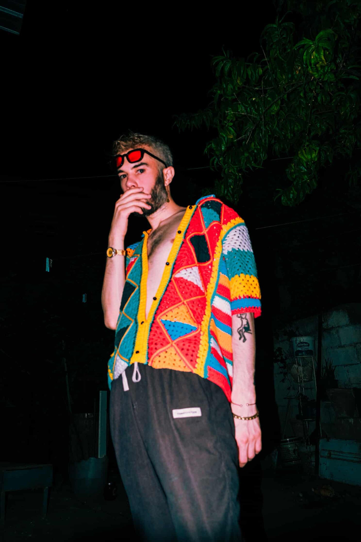 Örgü colorful but desenli gömlek - melongeneCo