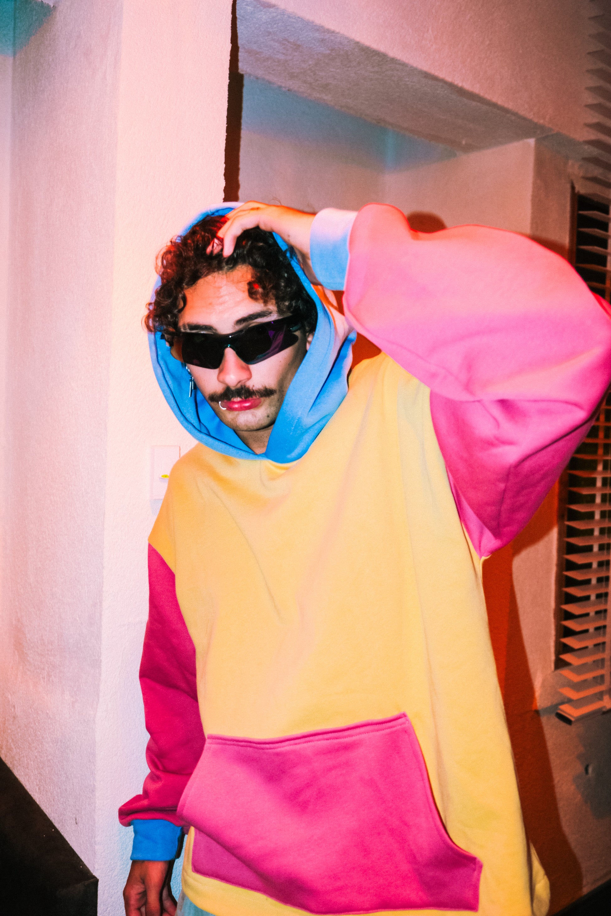 Özel tasarım renkli ama sarı oversize hoodie - melongeneCo