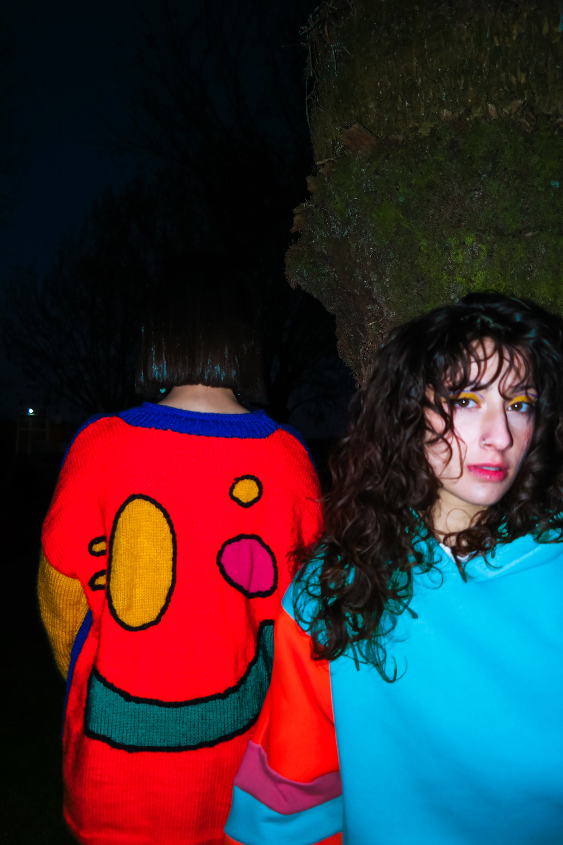 smile face renkli örgü kazak - melongeneCo