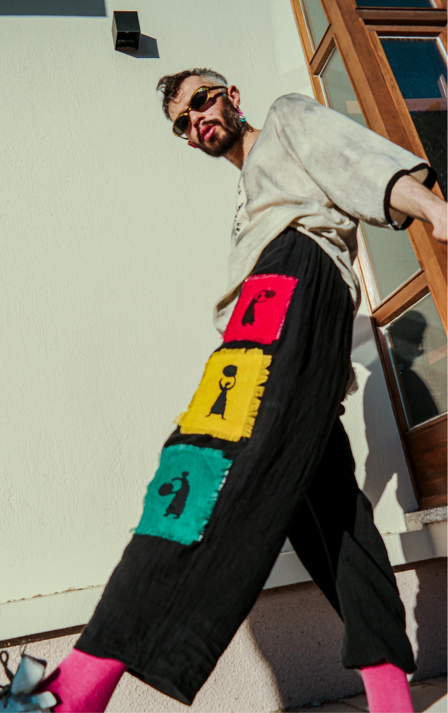 Siyah color kadim müslin pantolon - melongeneCo