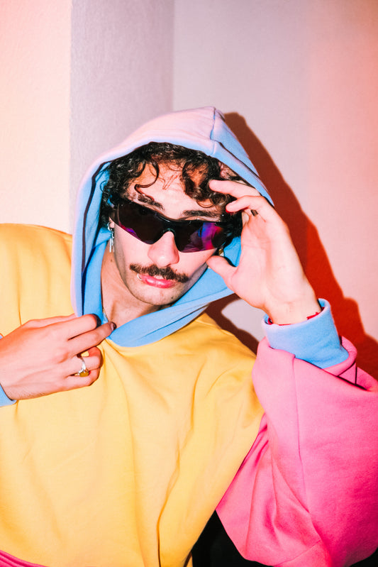 Özel tasarım renkli ama sarı oversize hoodie - melongeneCo