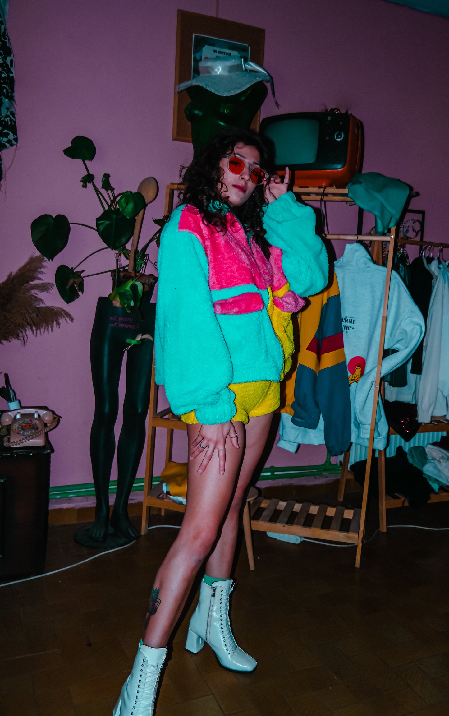 Mint & renkli welsoft polar ceket - melongeneCo