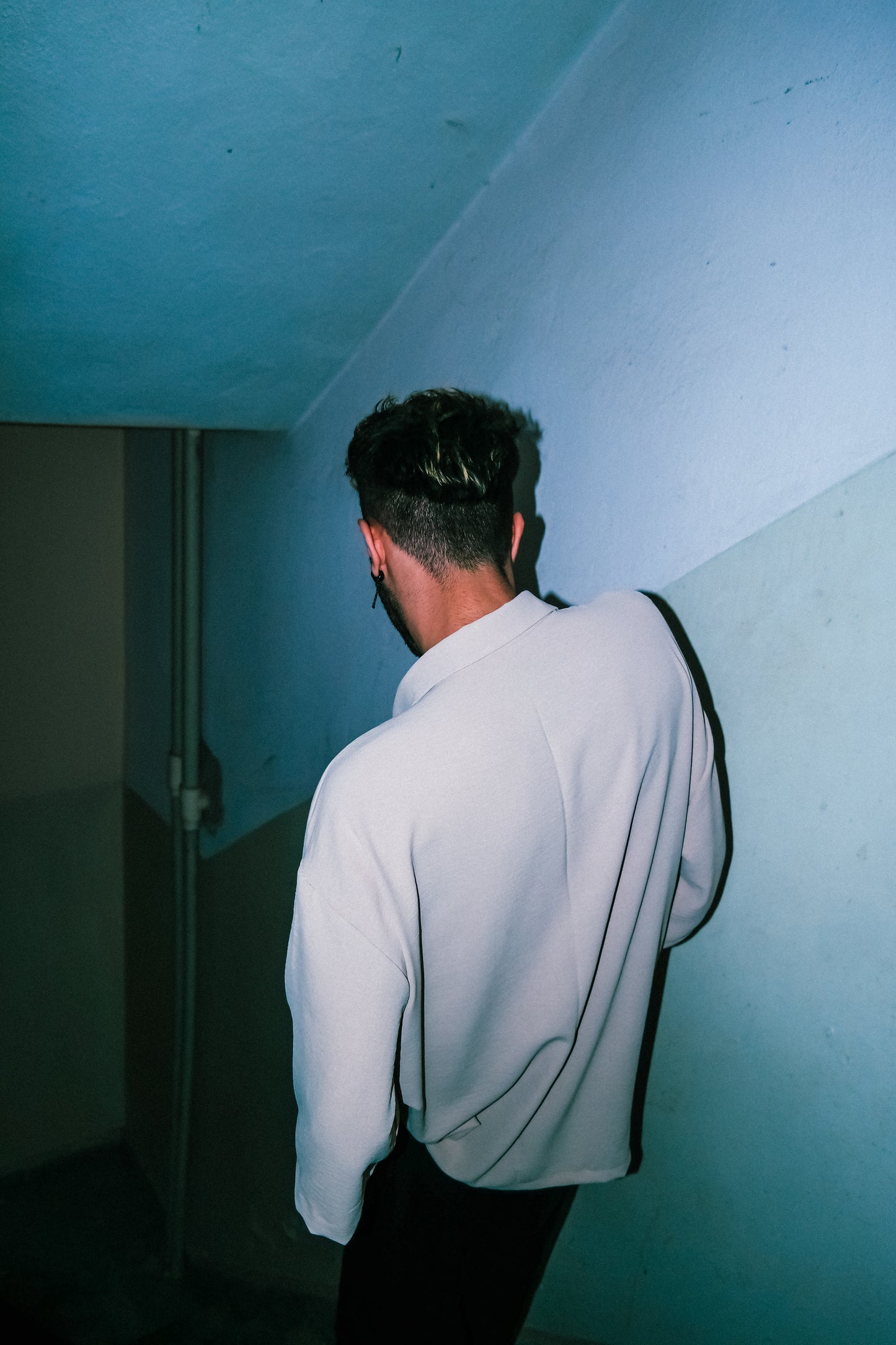 Keten oversıze gömlek çiçek shape baskılı gömlek - melongeneCo