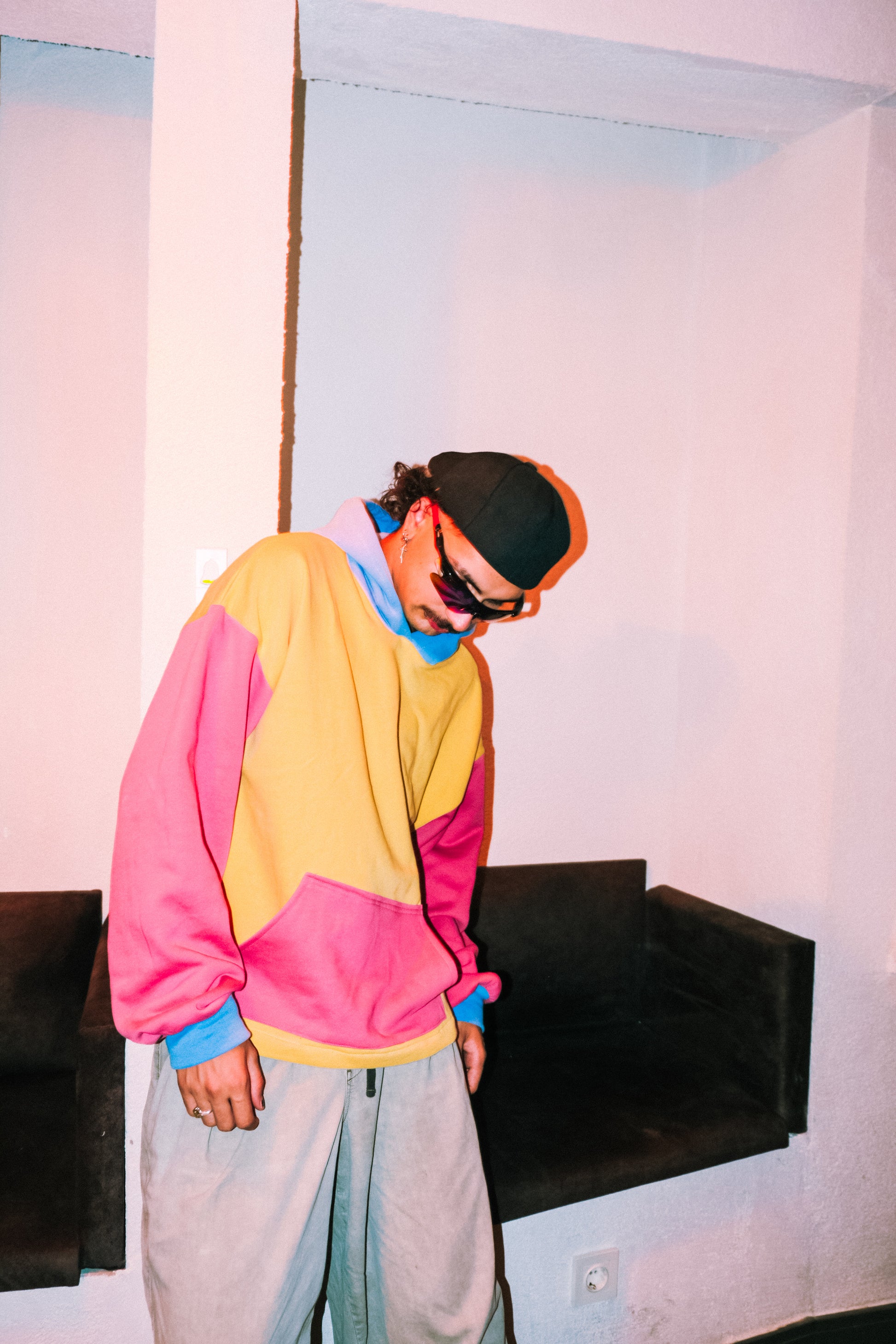 Özel tasarım renkli ama sarı oversize hoodie - melongeneCo