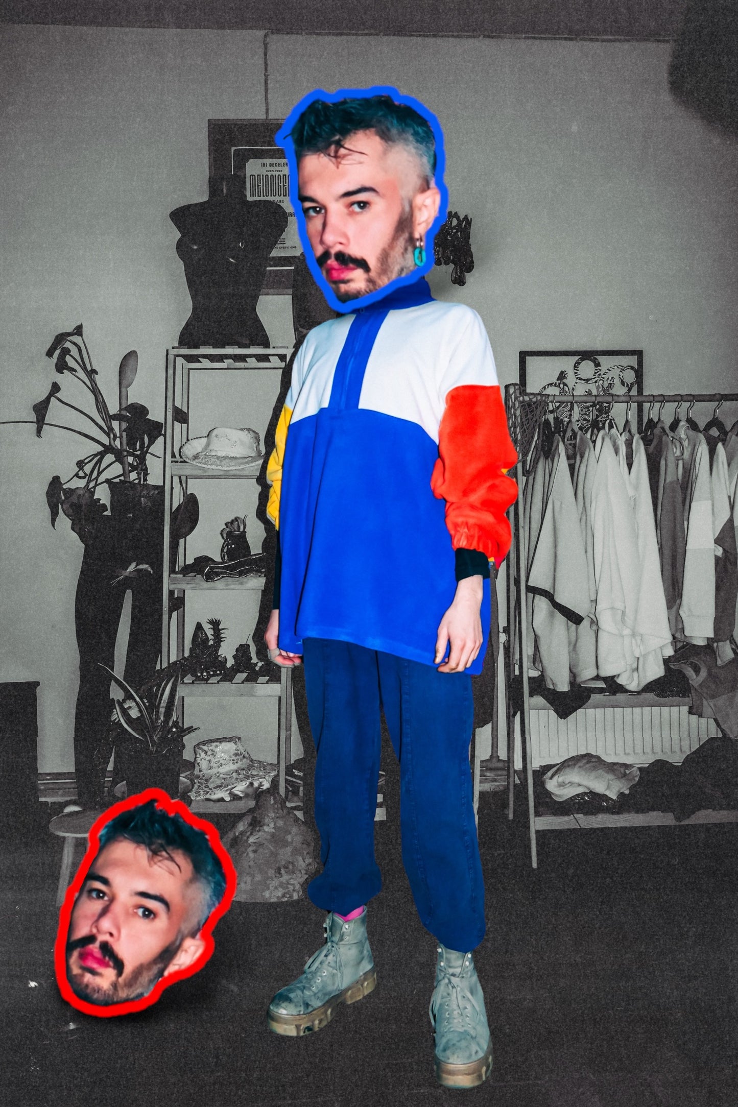 Baharlık renkli oversize polar sweatshirt