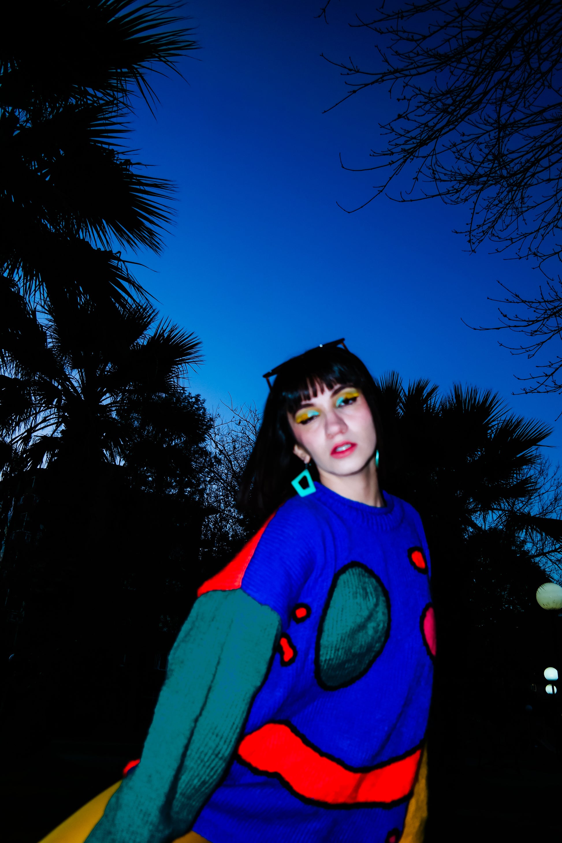 smile face renkli örgü kazak - melongeneCo