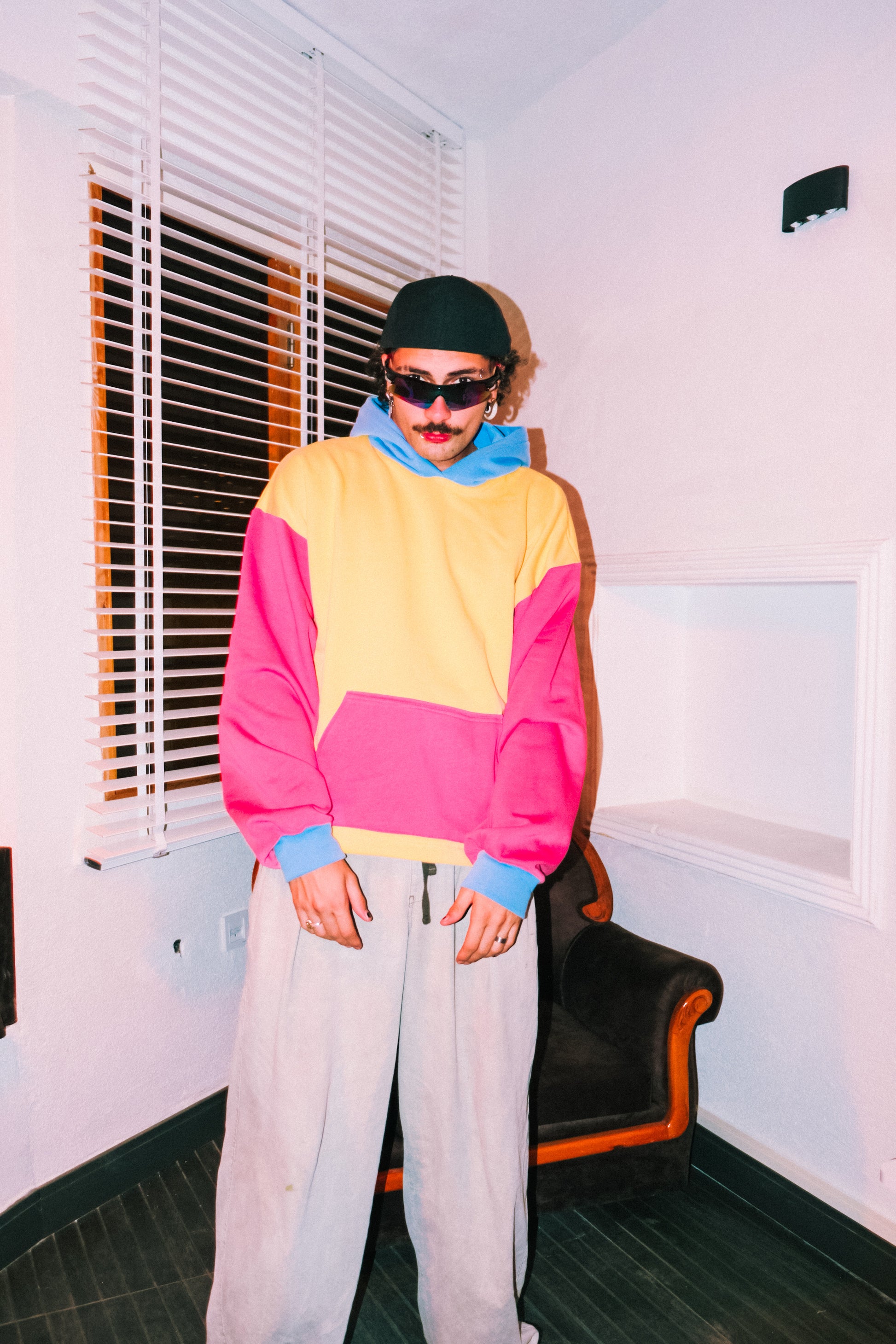 Özel tasarım renkli ama sarı oversize hoodie - melongeneCo