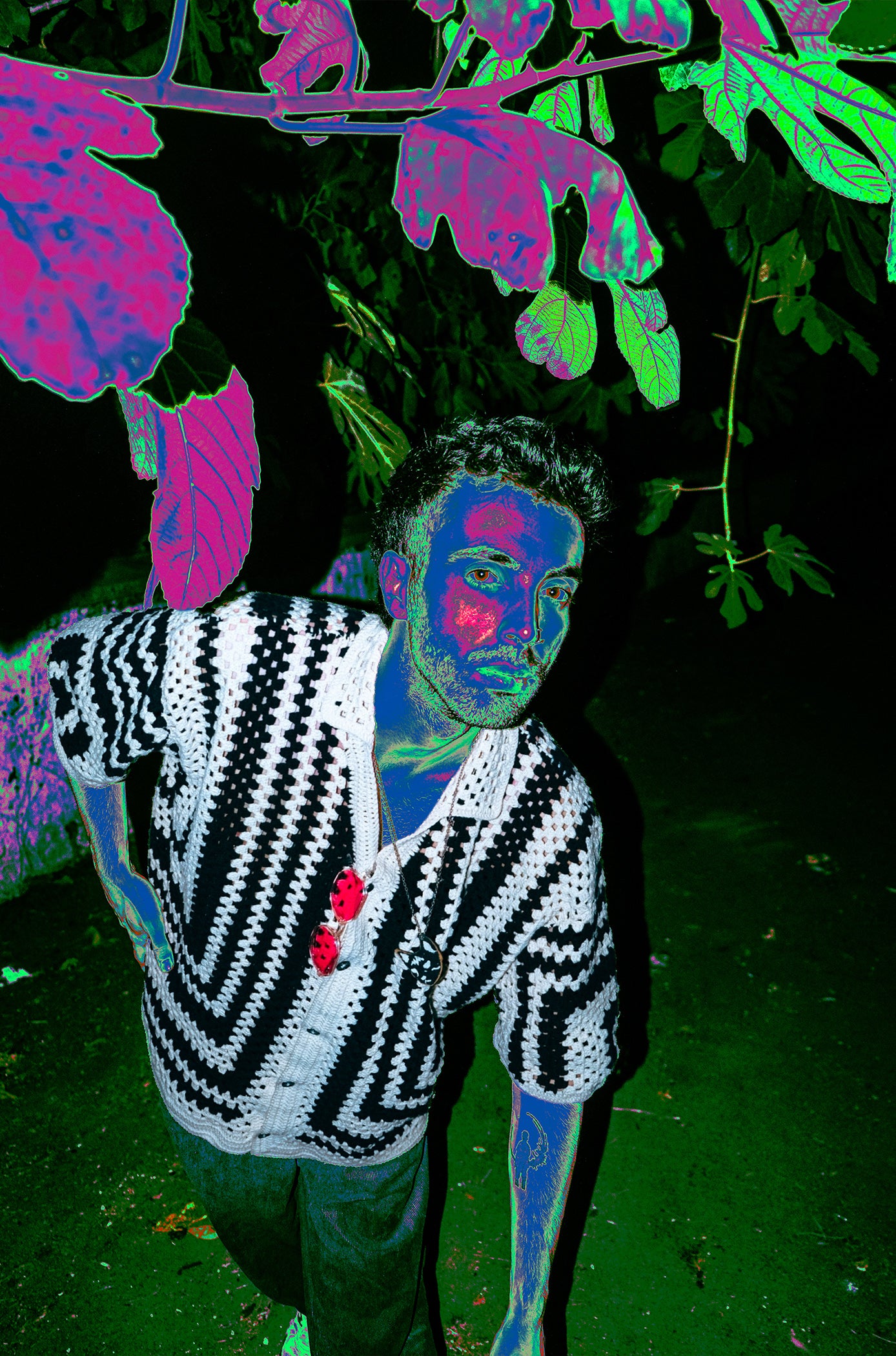 Örgü siyah beyaz gömlek hey - melongeneCo