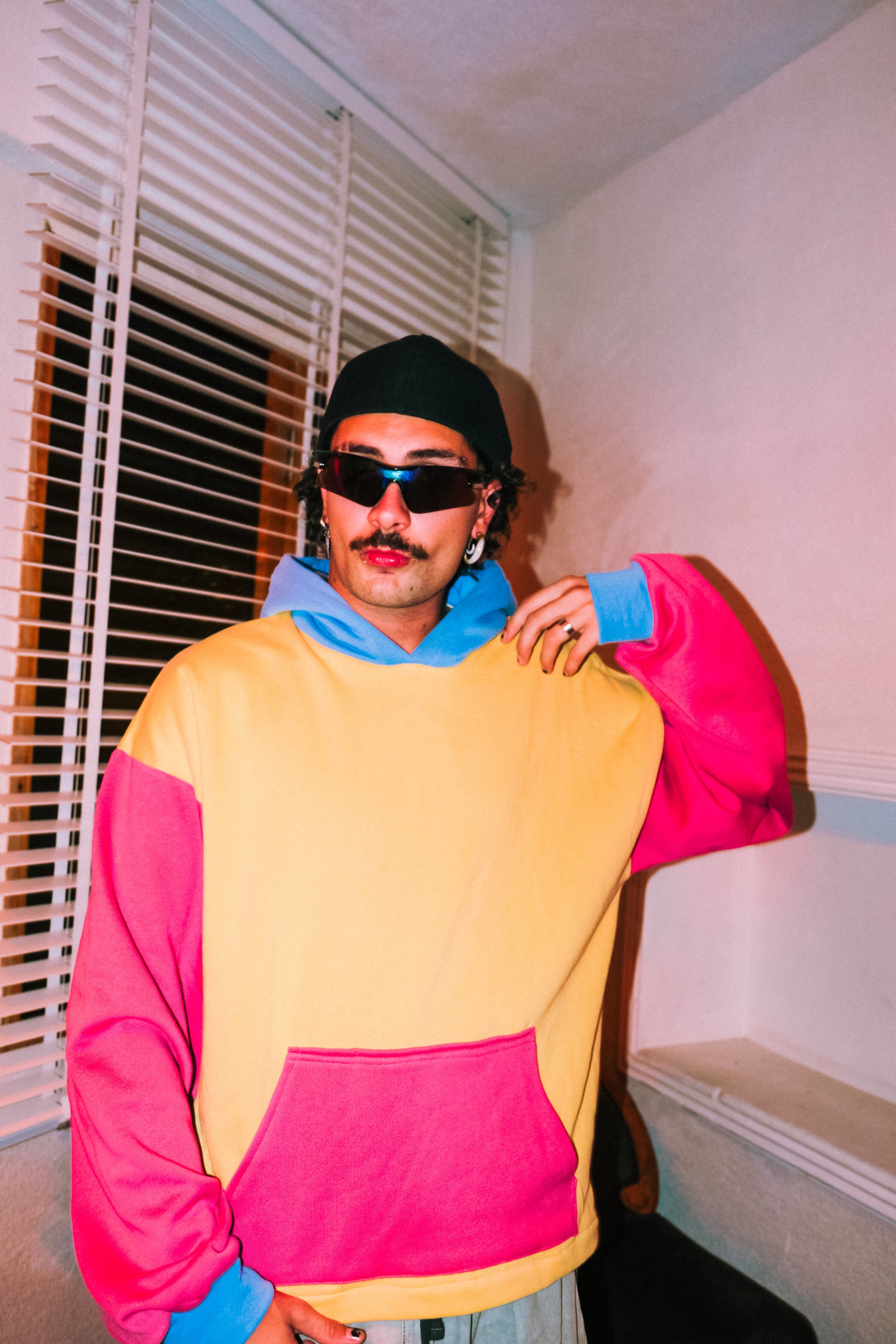 Özel tasarım renkli ama sarı oversize hoodie - melongeneCo