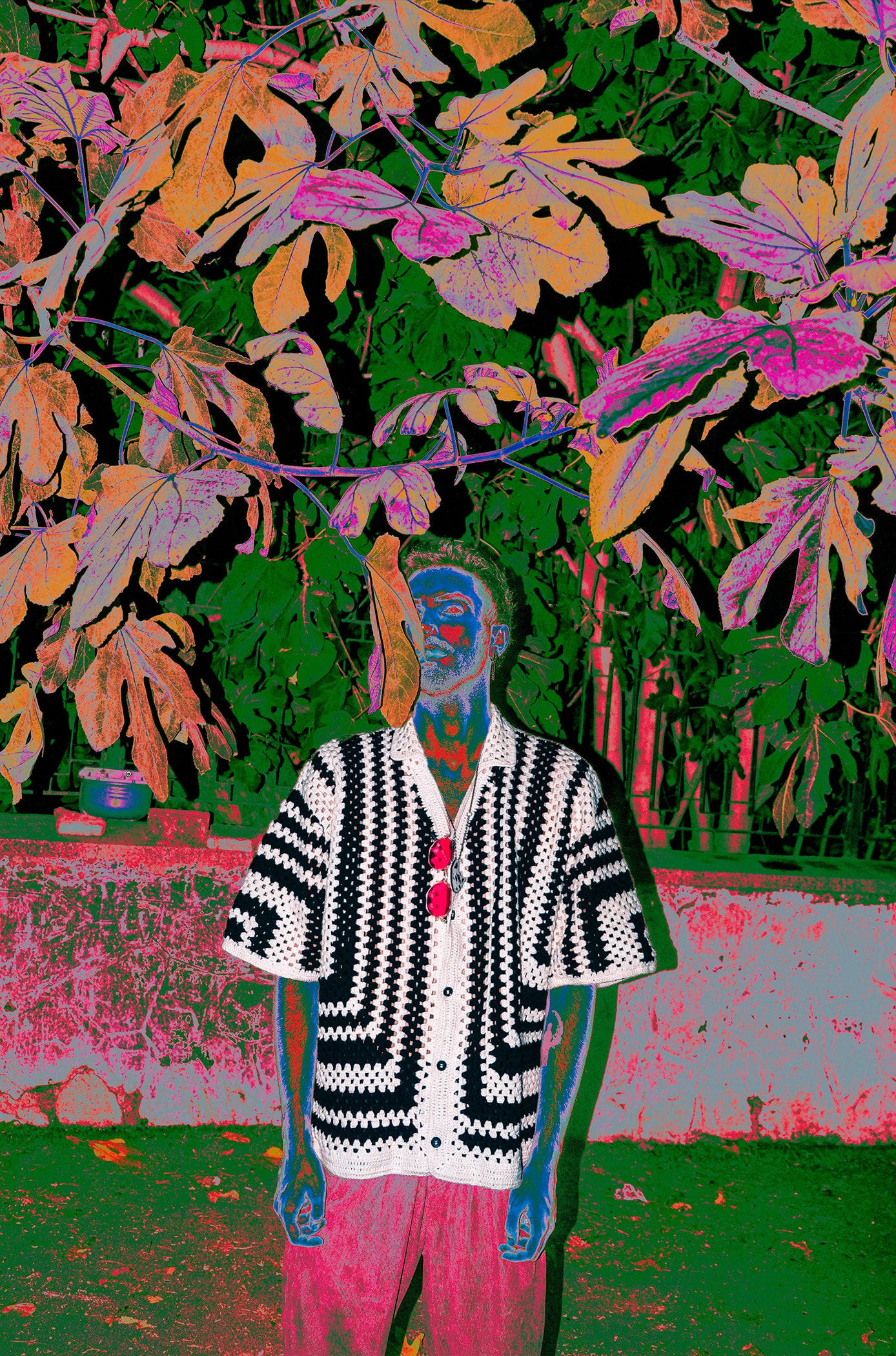 Örgü siyah beyaz gömlek hey - melongeneCo