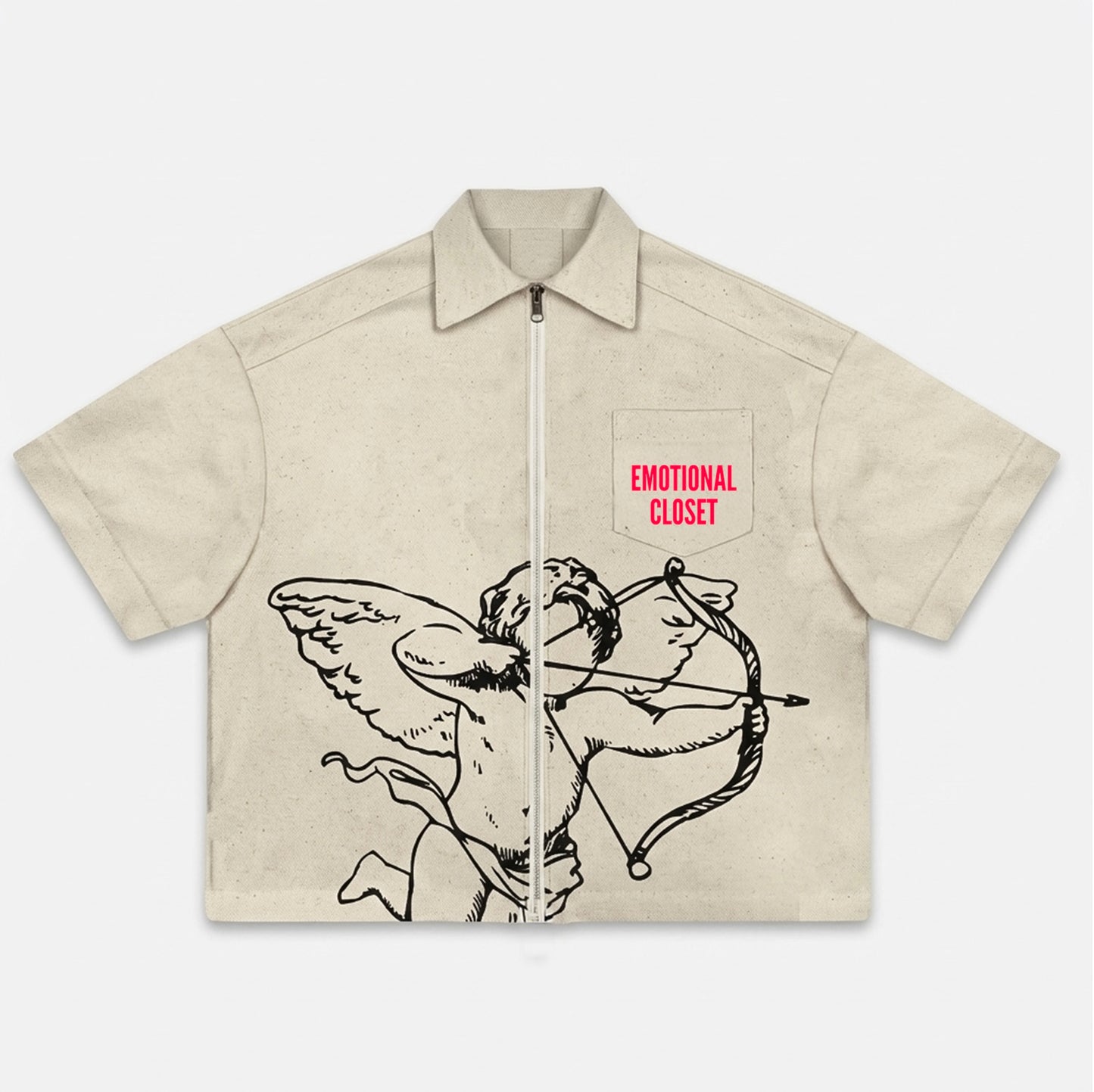 Emotional closet keten fermuarlı gömlek