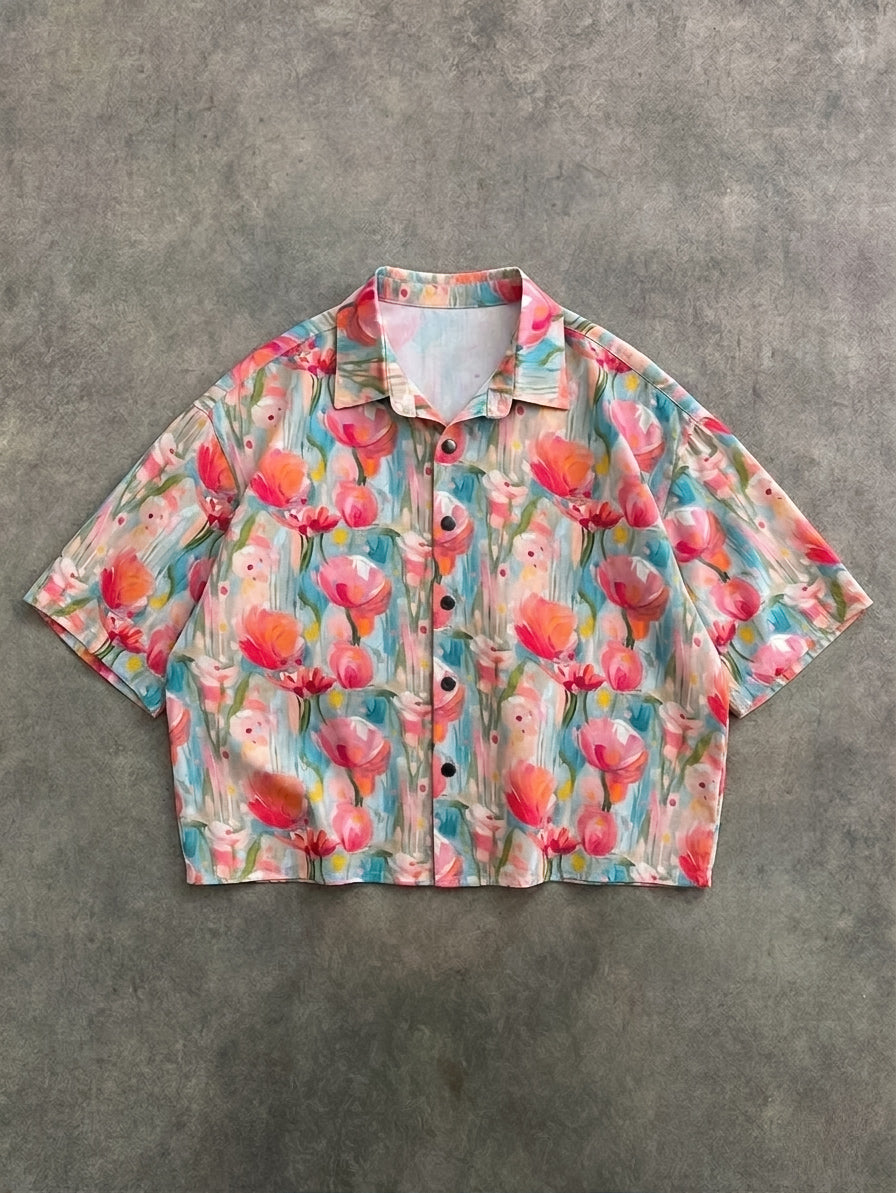 Bana bazı laleler aldım oversize midi gömlek