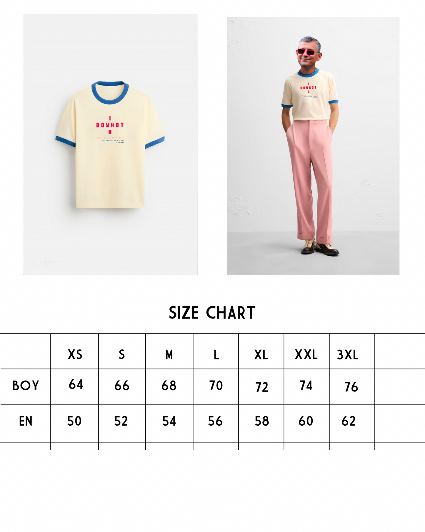 I boykot u beyaz slim fit midi tişört