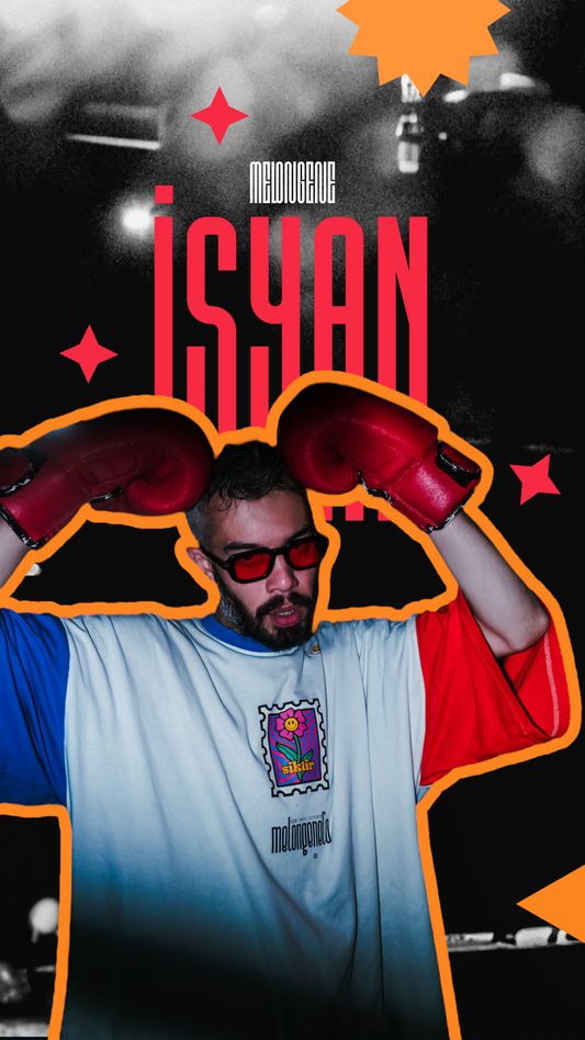 Aa sikt’r renkli / beyaz oversize midi tasarım tişört* - melongeneCo