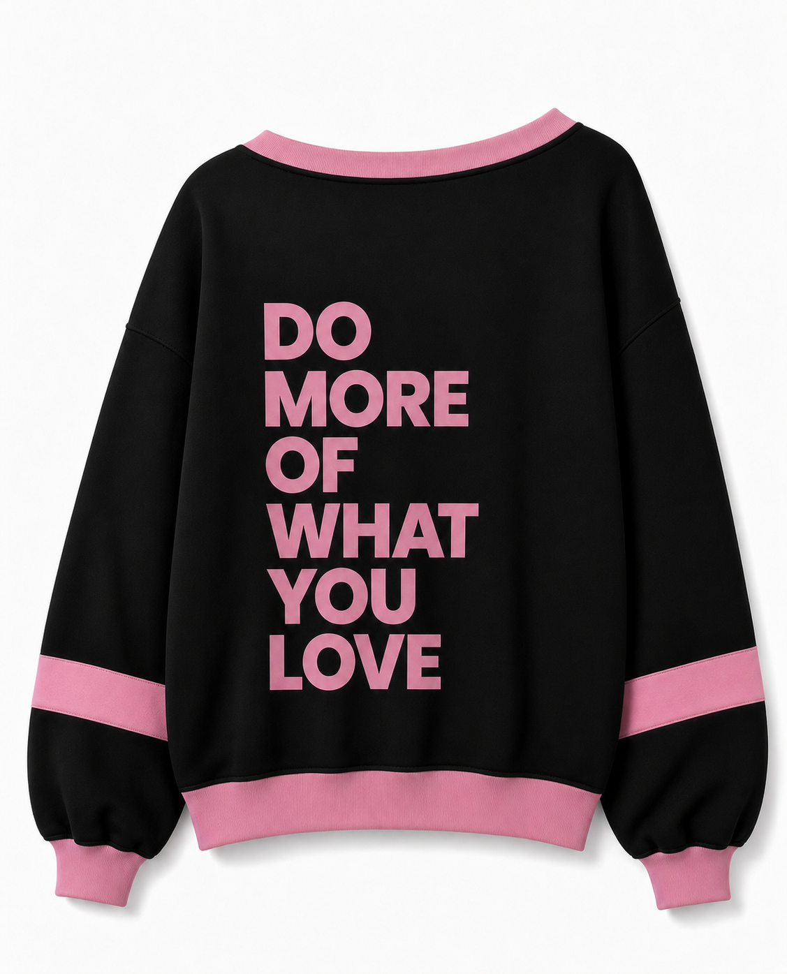 Flört club düşük yaka siyah pembe sweatshirt