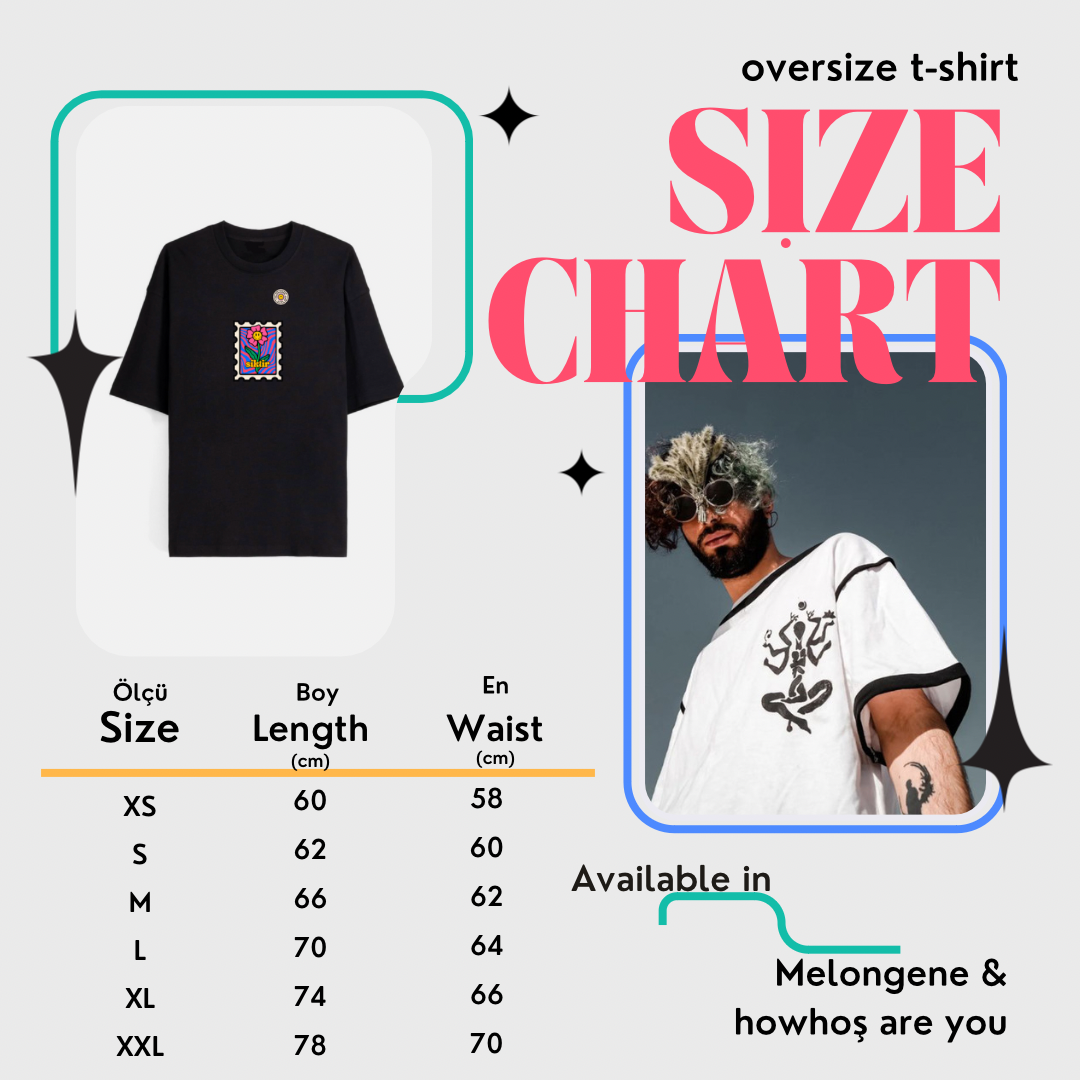 Kafamız kurmasın, oversize siyah tişört - melongeneCo
