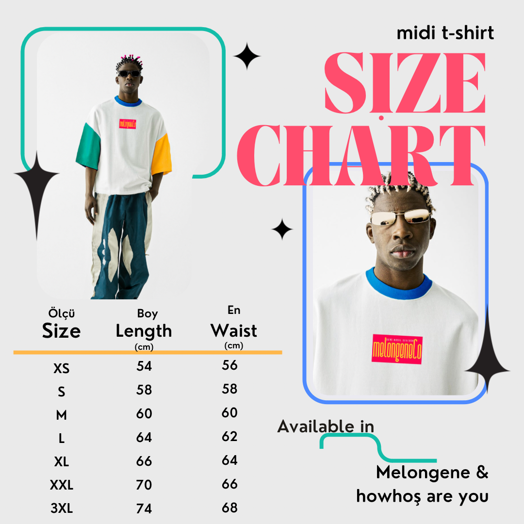 Seni nasıl severim? -rengarenk / oversize beyaz midi tişört - melongeneCo