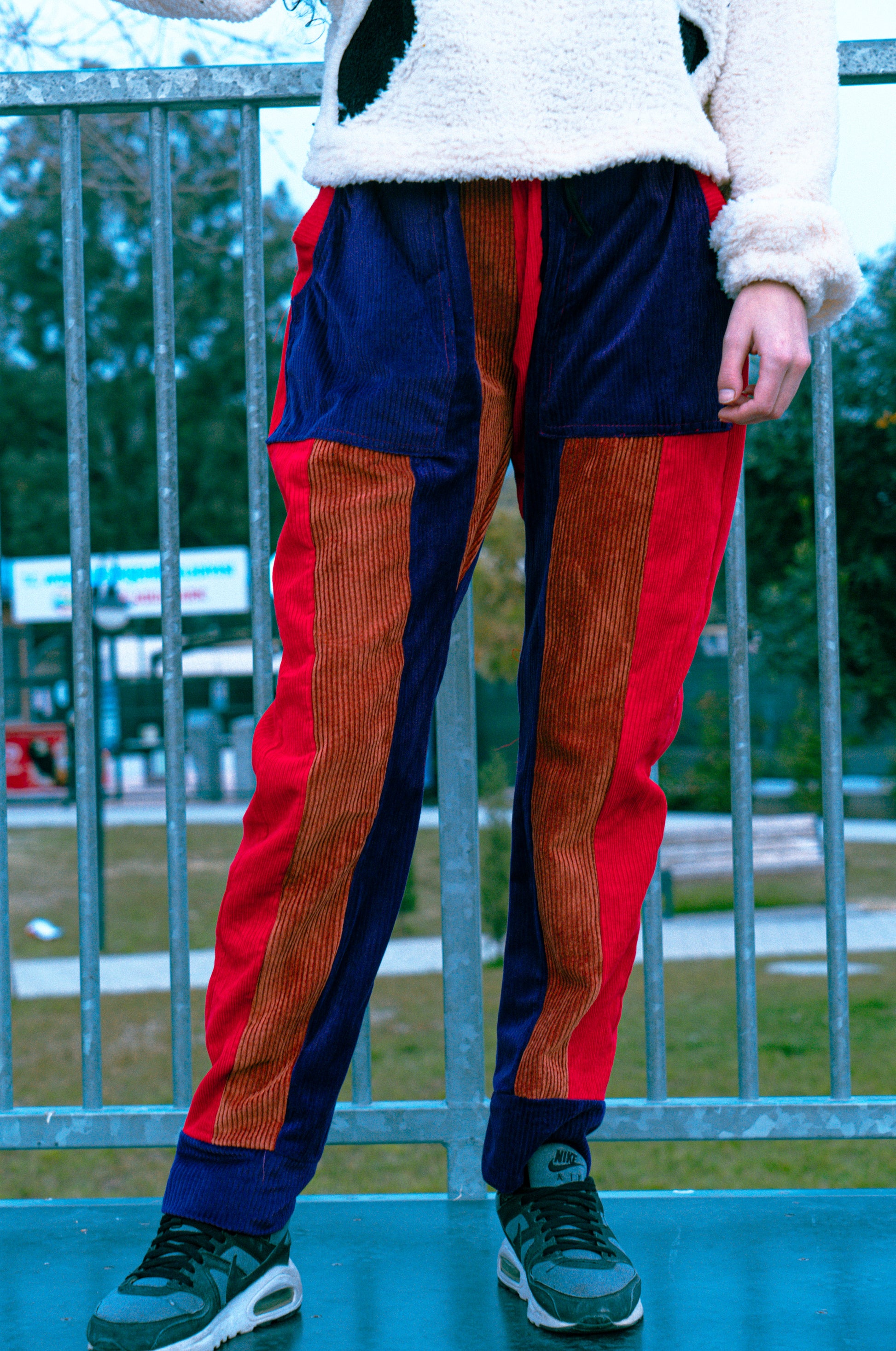 Kadife çok renkli baggy pantolon - melongeneCo