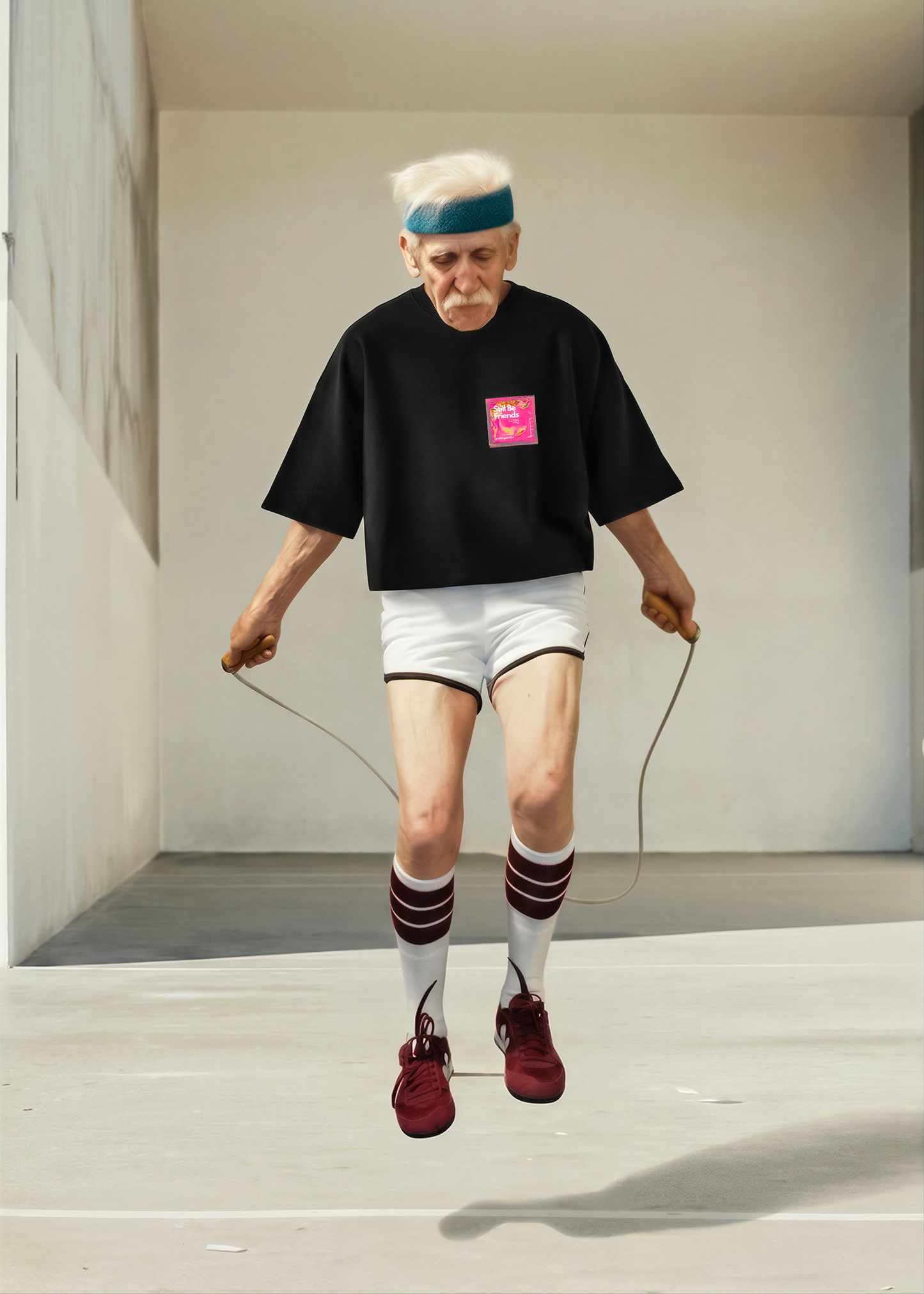 Still be friends condom siyah midi tişört