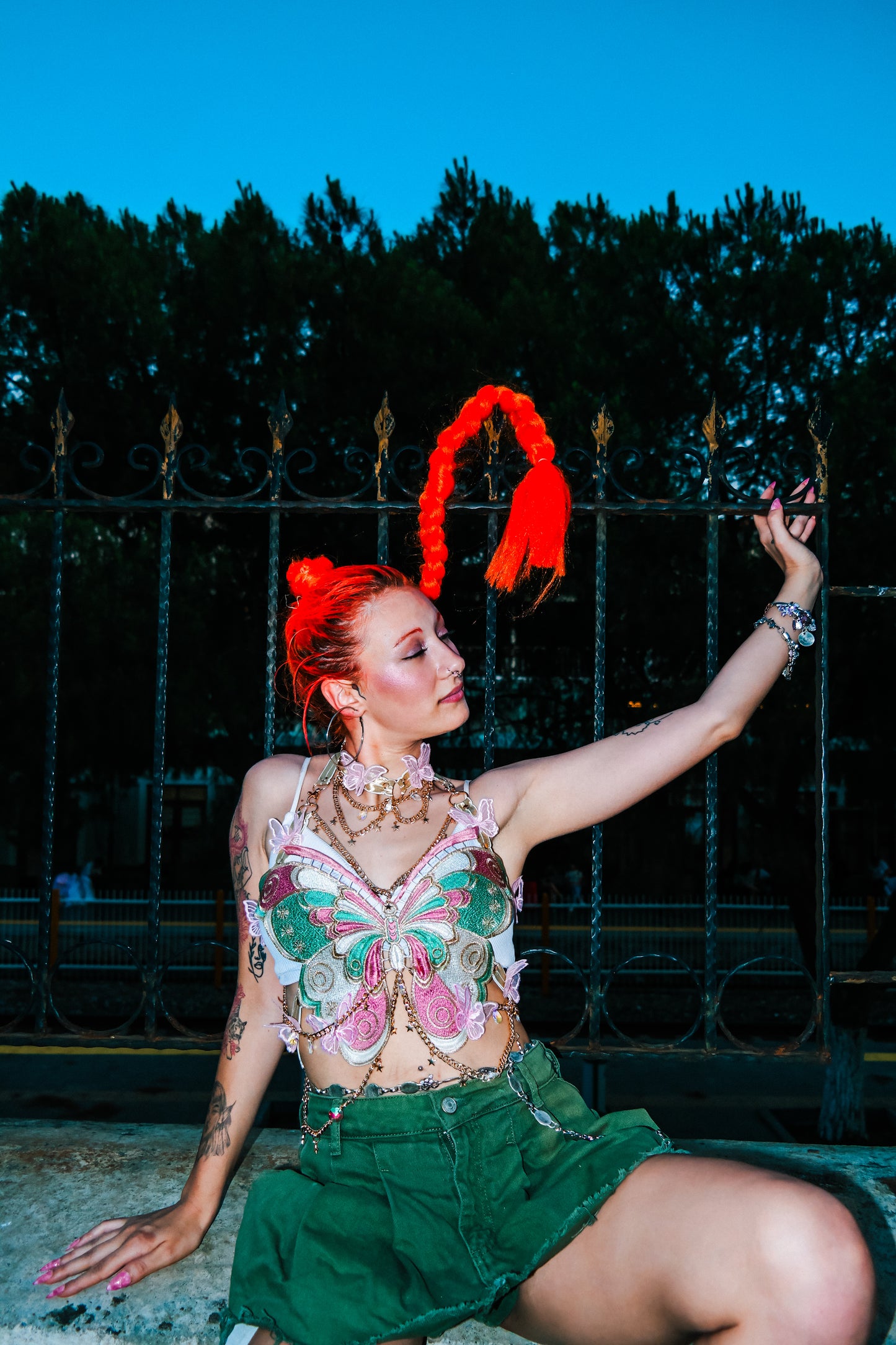 Nakış kelebek peri crop top - melongeneCo