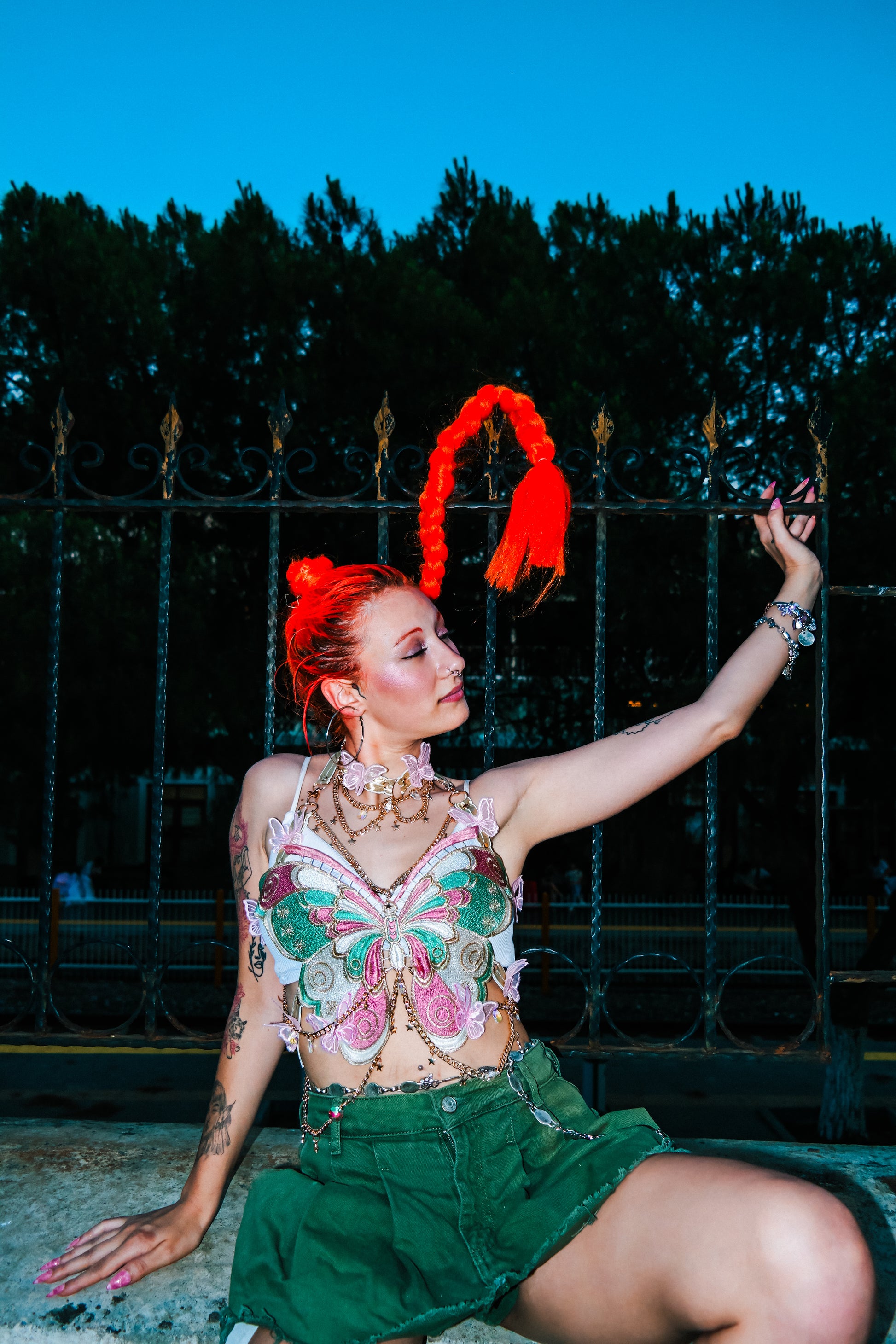 Nakış kelebek peri crop top - melongeneCo