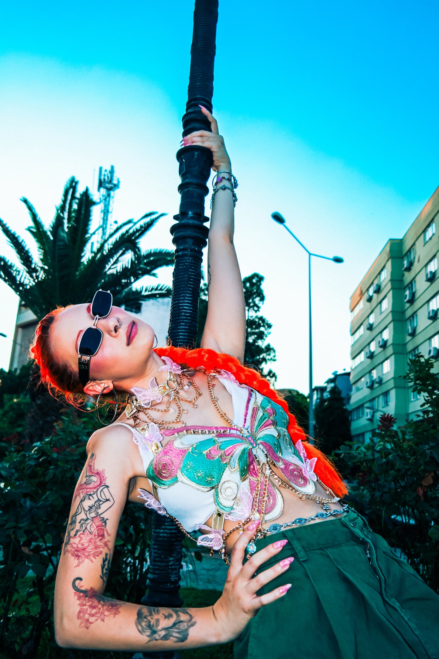 Nakış kelebek peri crop top - melongeneCo