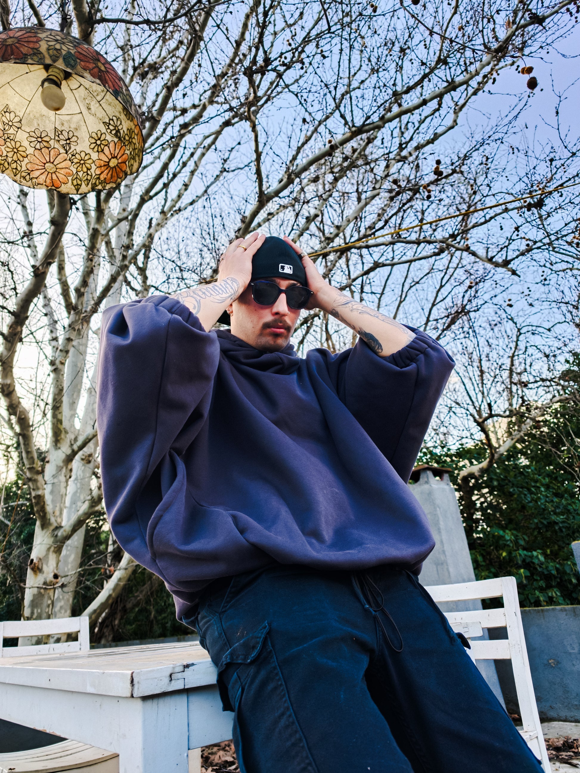 Ninja design antrasit hoodie - melongeneCo