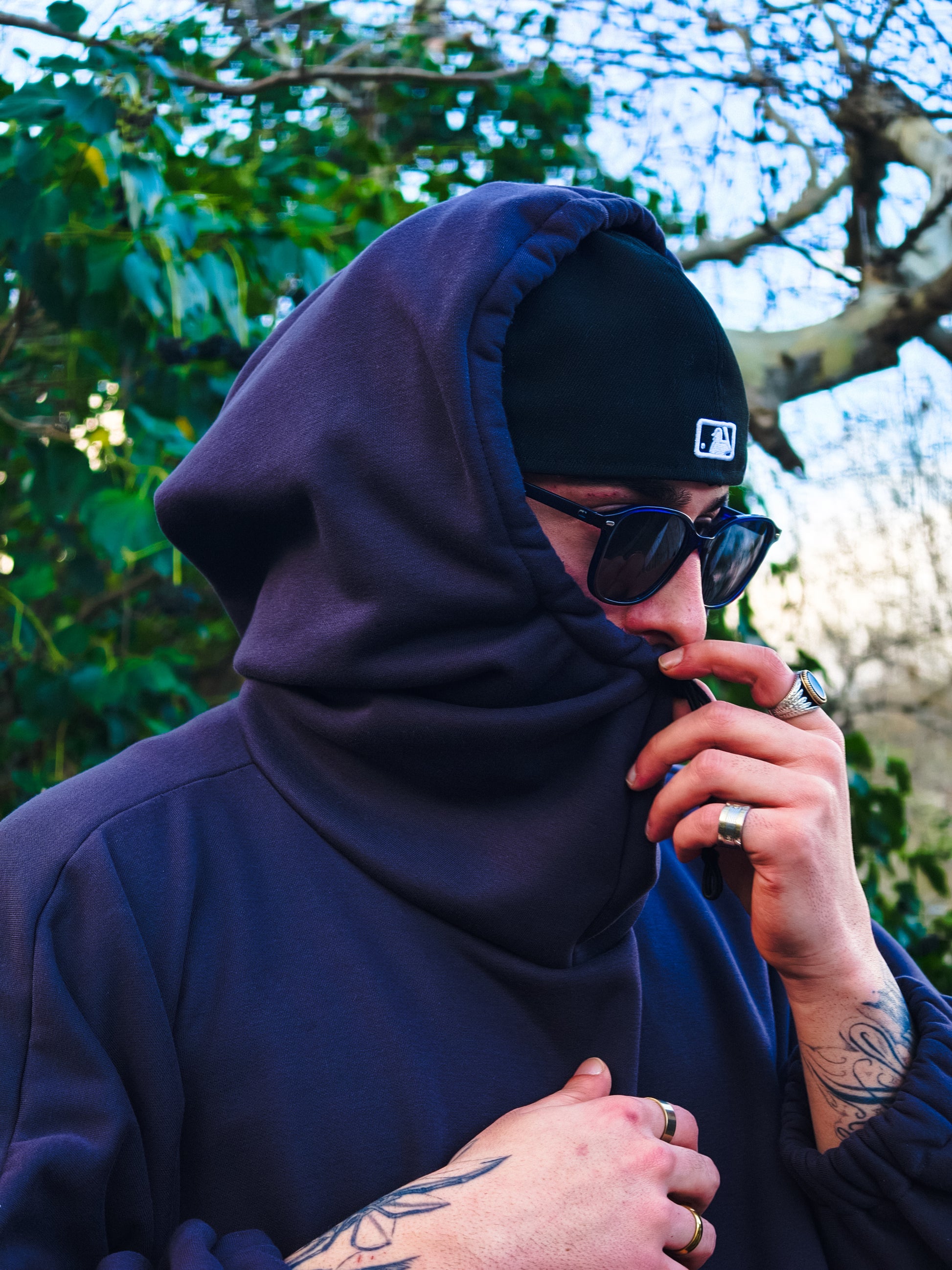 Ninja design antrasit hoodie - melongeneCo