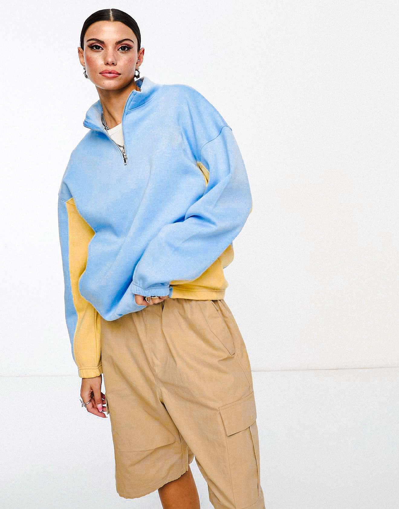 Daisy street sweatshirt / sarı & mavi - melongeneCo