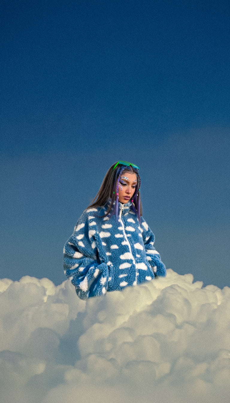 Bulutlu crop peluş ceket