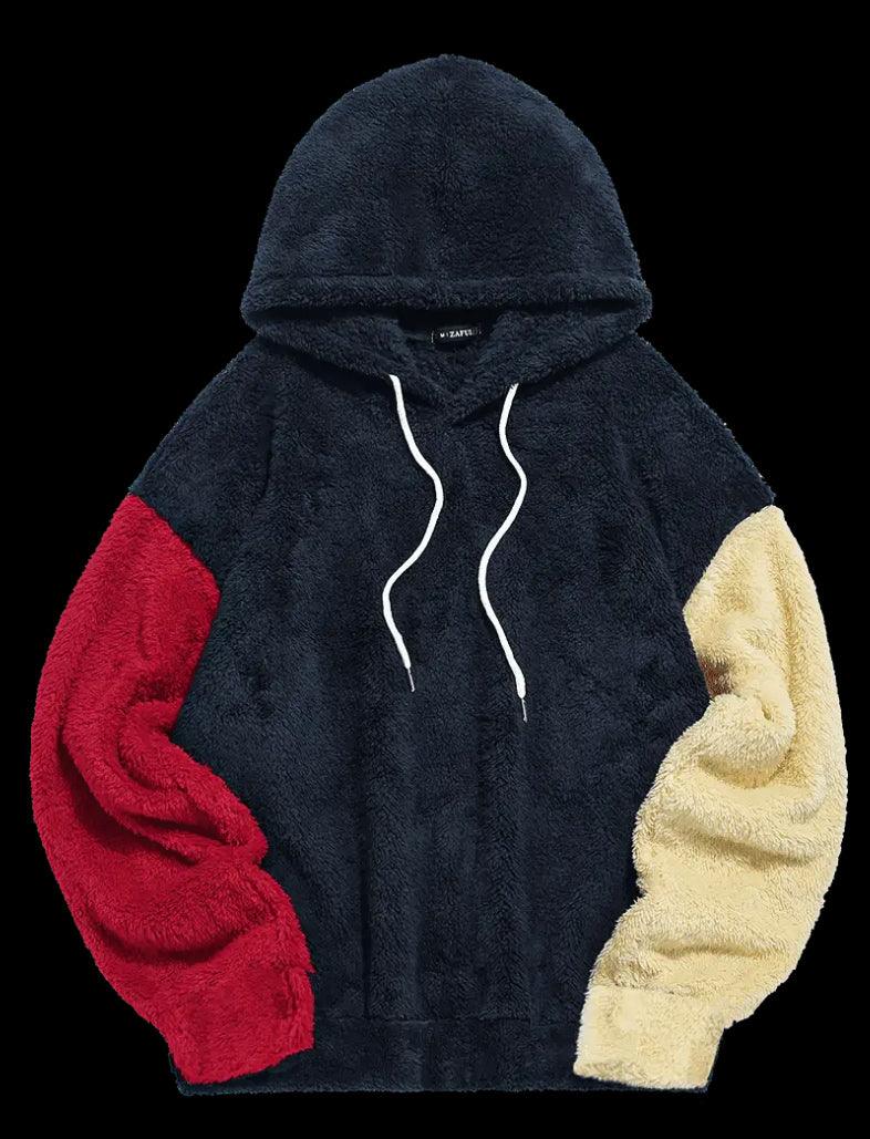 Black Red & Cream welsoft fluffy hoodie - melongeneCo