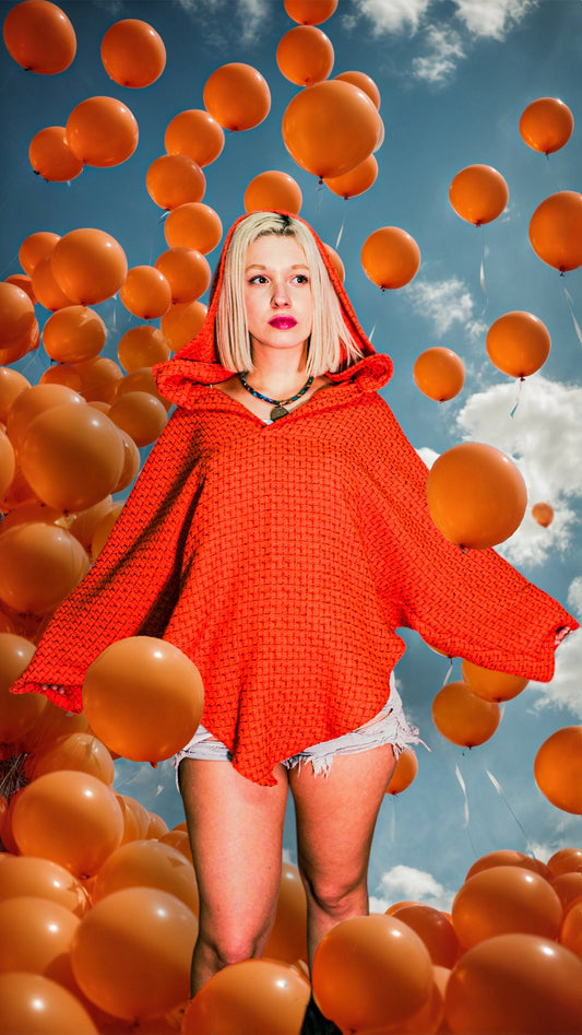 Orange in wonderland turuncu panço sweatshirt - melongeneCo