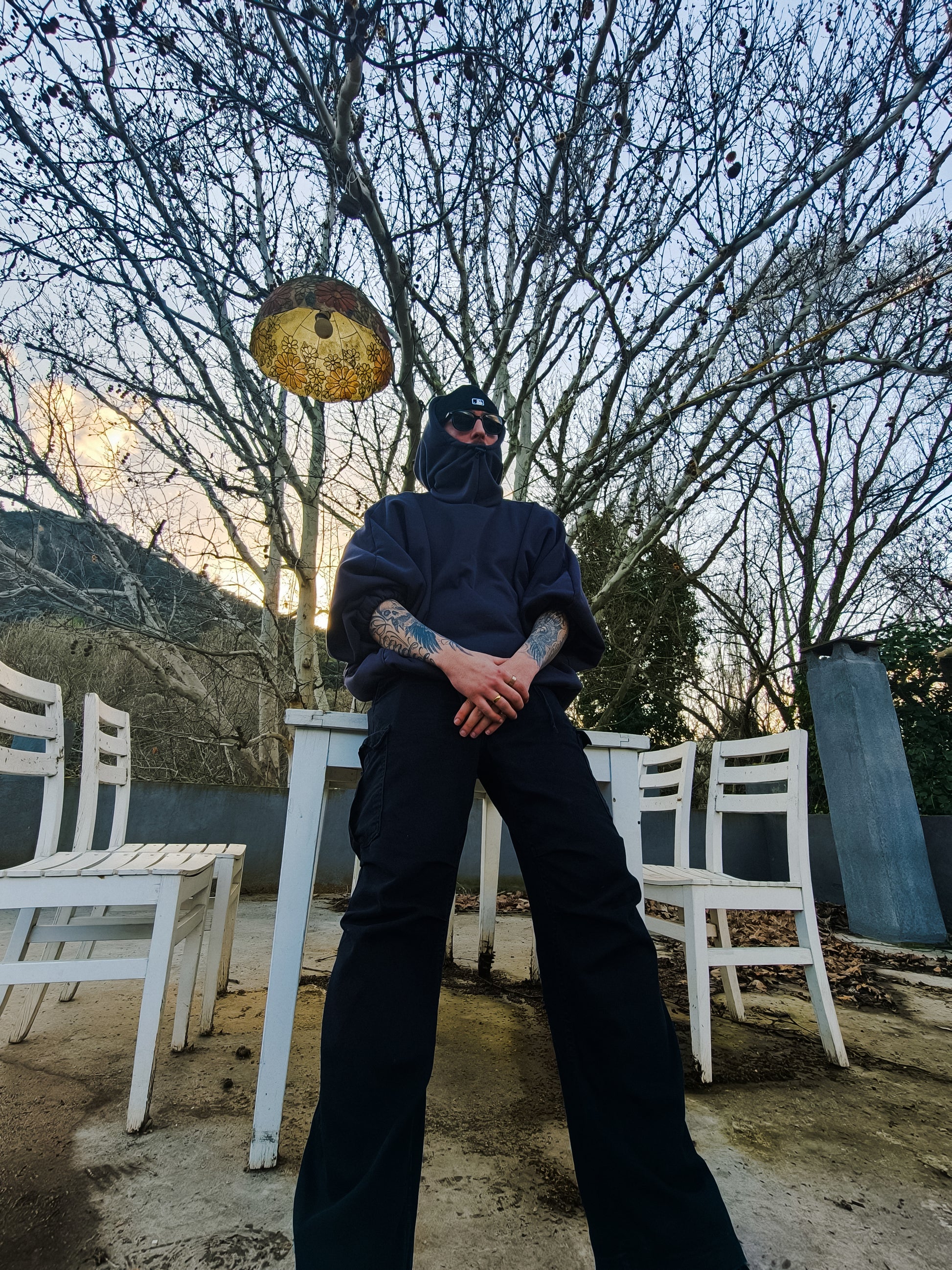 Ninja design antrasit hoodie - melongeneCo